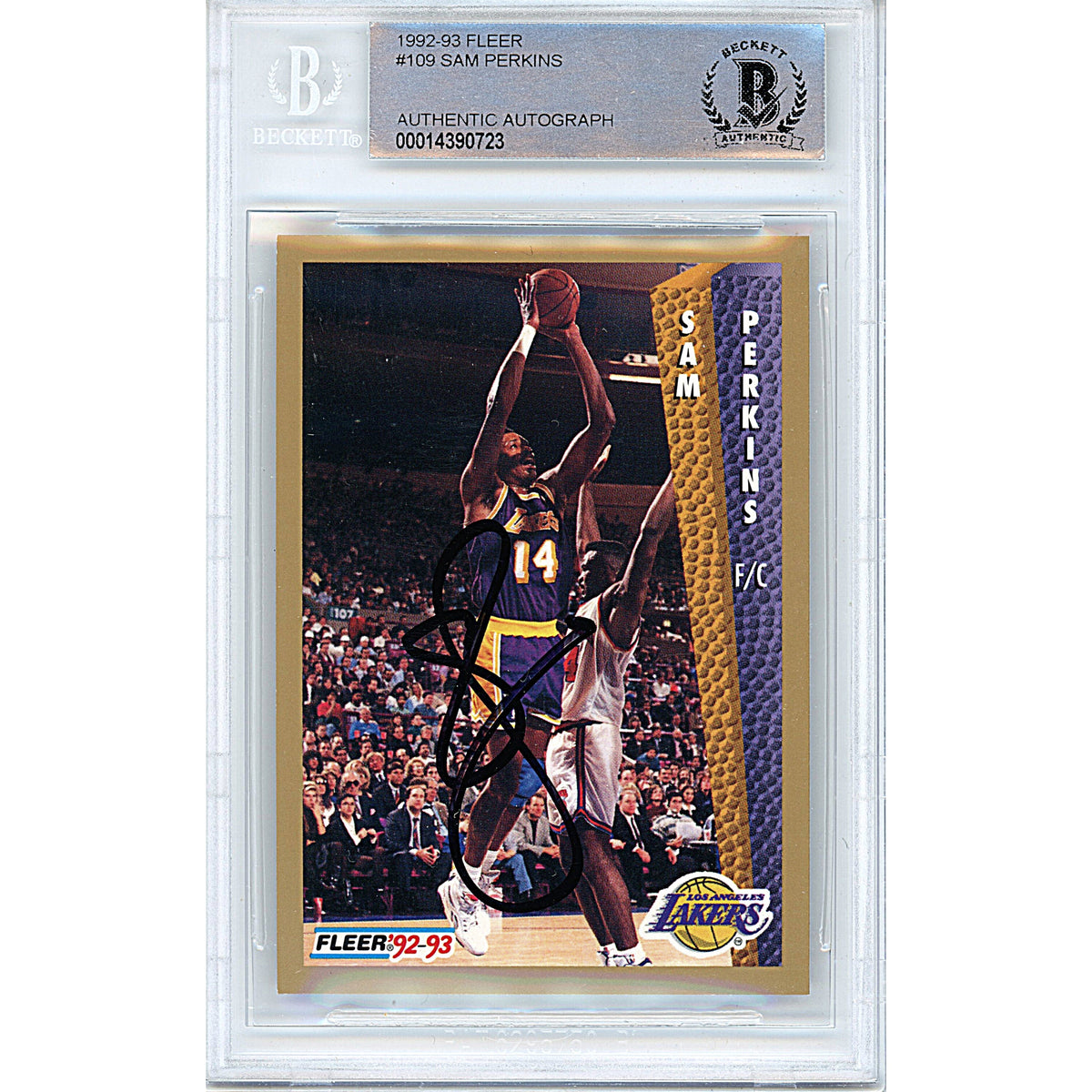 Sam Perkins Signed Los Angeles Autographed Trading Card Beckett BAS