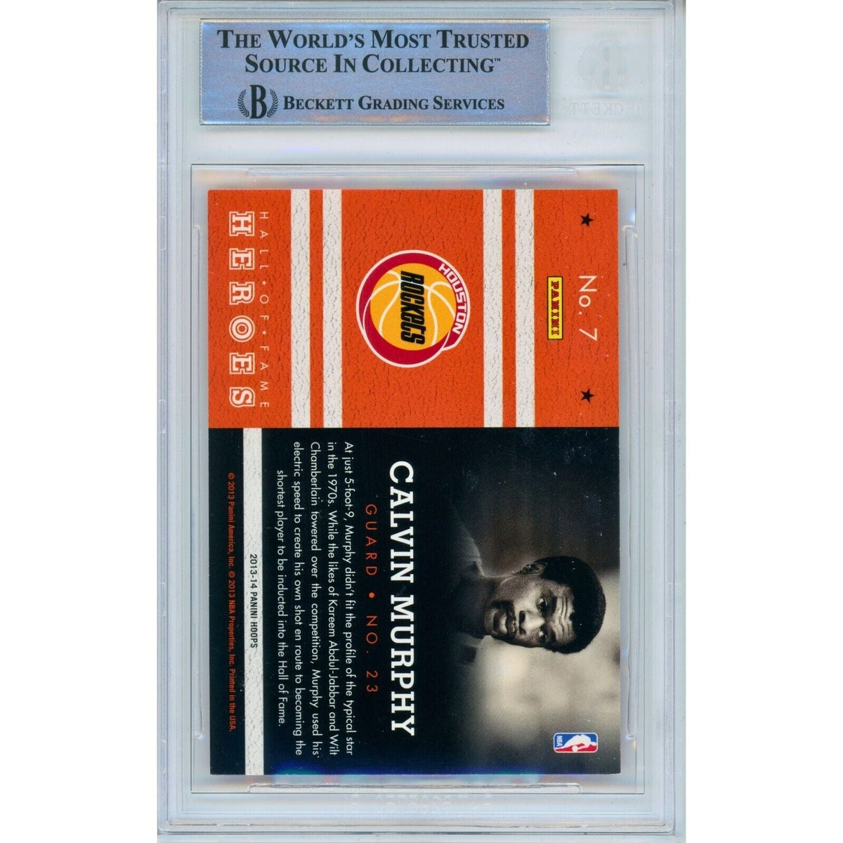 Calvin Murphy Panini Hall Autograph Trading Card Beckett BAS