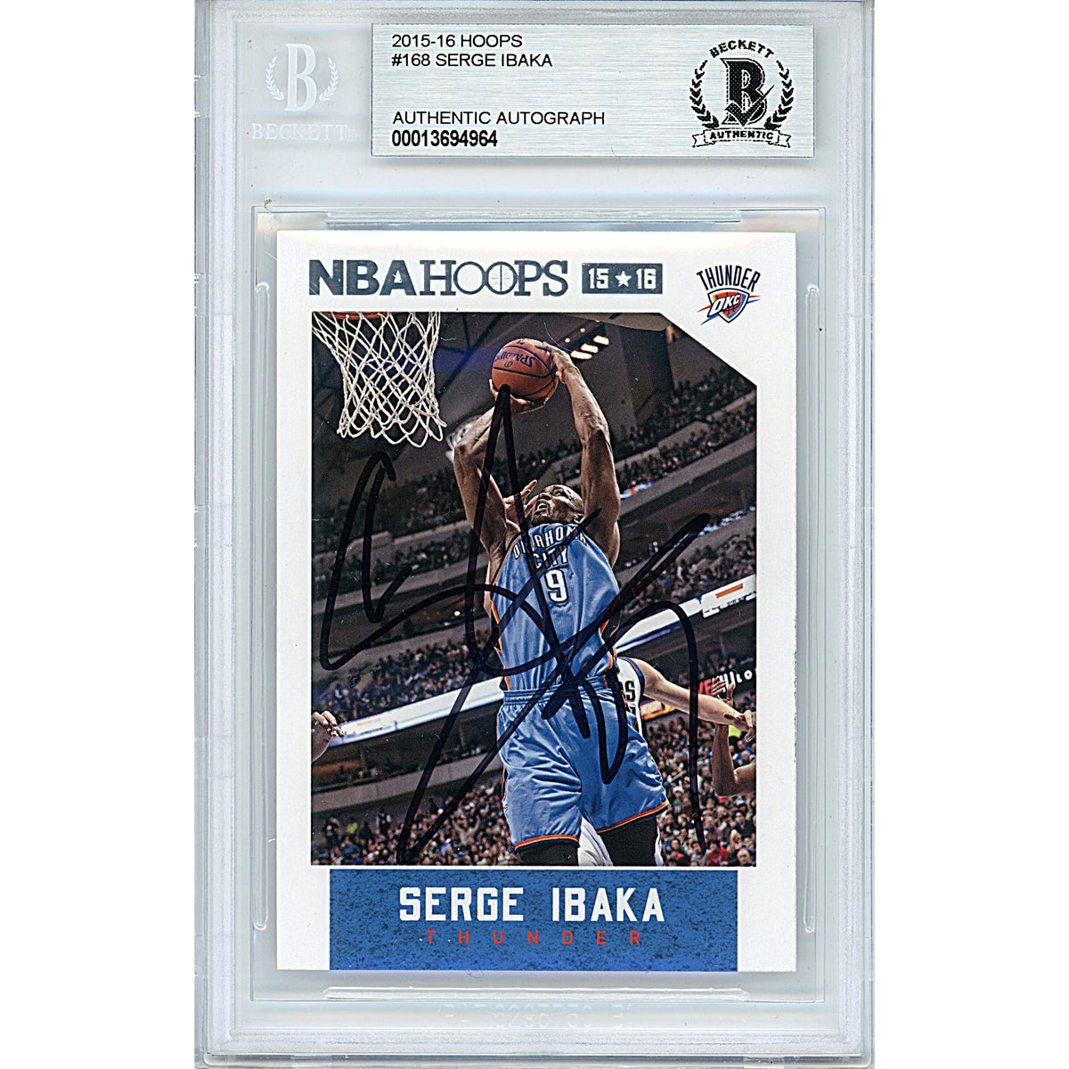 Serge Ibaka Signed Oklahoma City Autographed Trading Card Beckett BGS