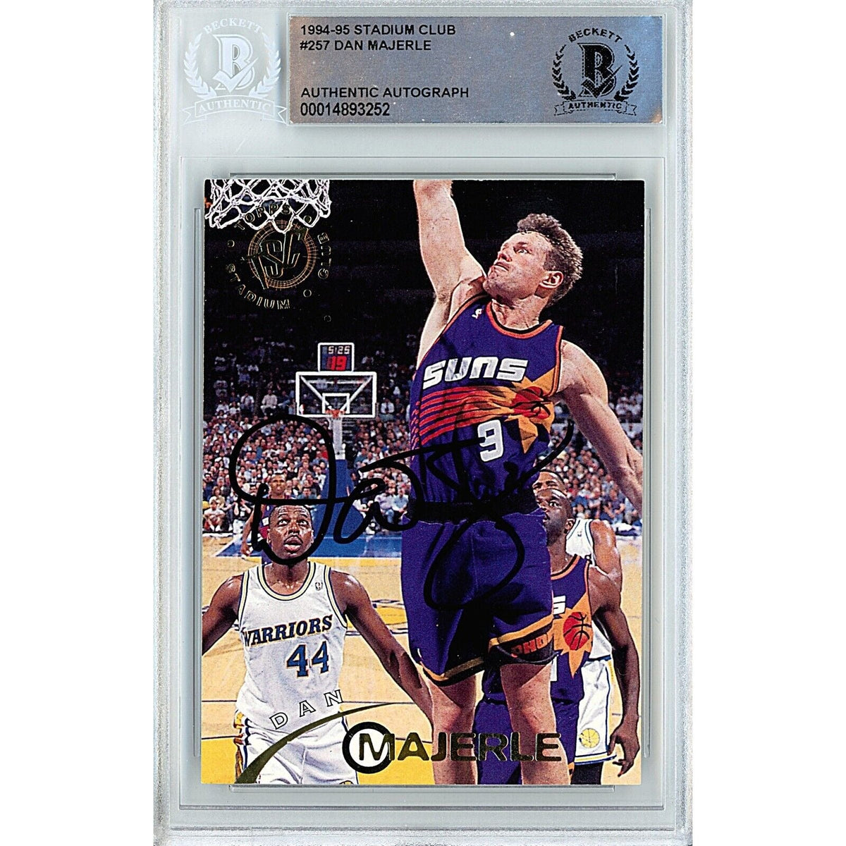 Dan Majerle Topps Stadium Club Autographed Trading Card Beckett BAS