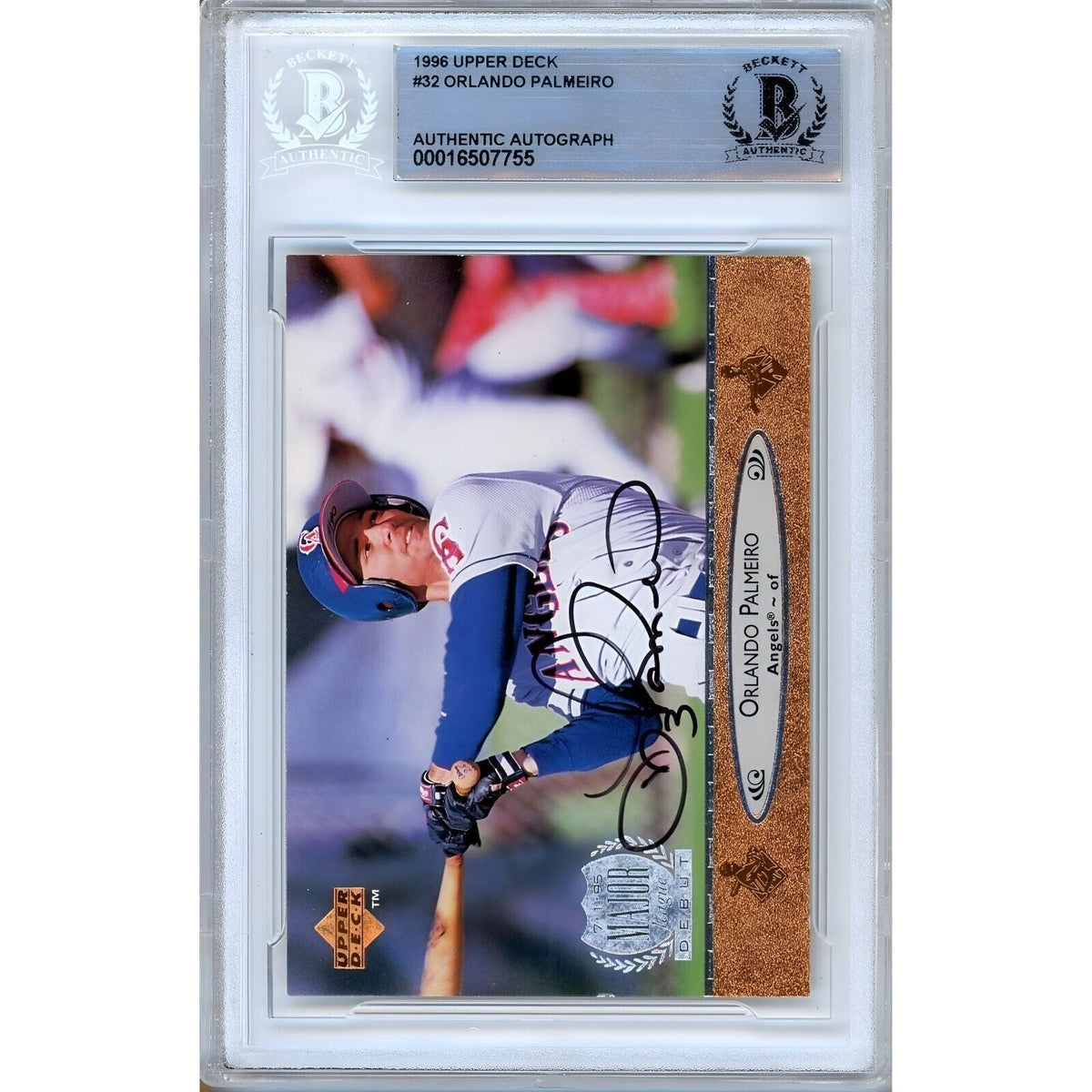Orlando Palmeiro Signed Trading Card Beckett BAS