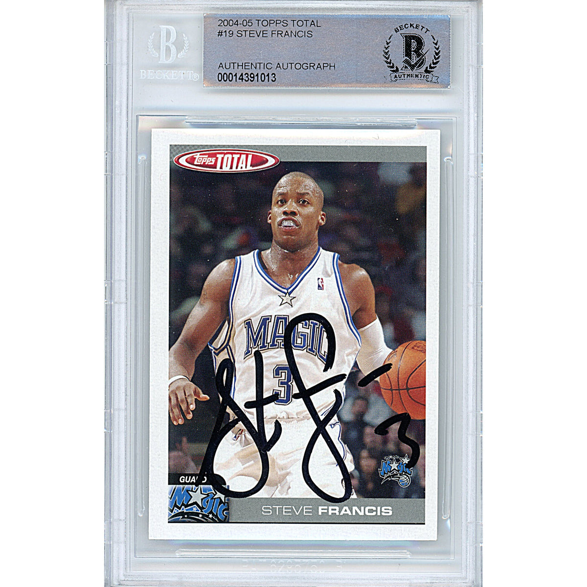 Steve Francis Signed Orlando Magic Autographed Trading Card Beckett BGS