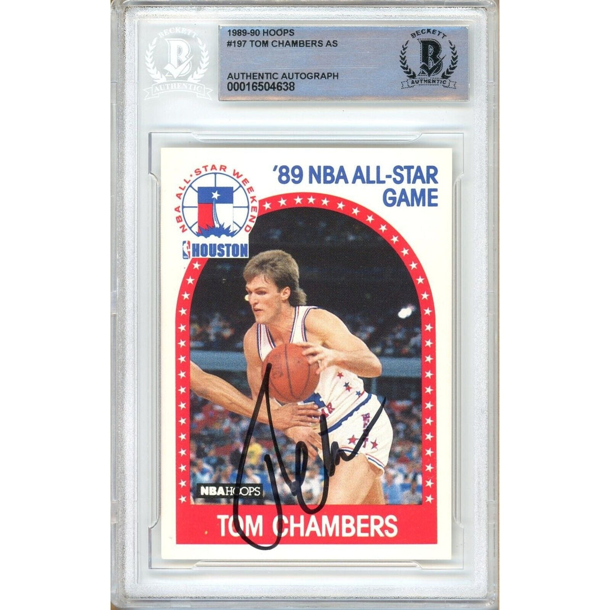 Tom Chambers Phoenix Suns Signed Autographed Trading Card Beckett BAS