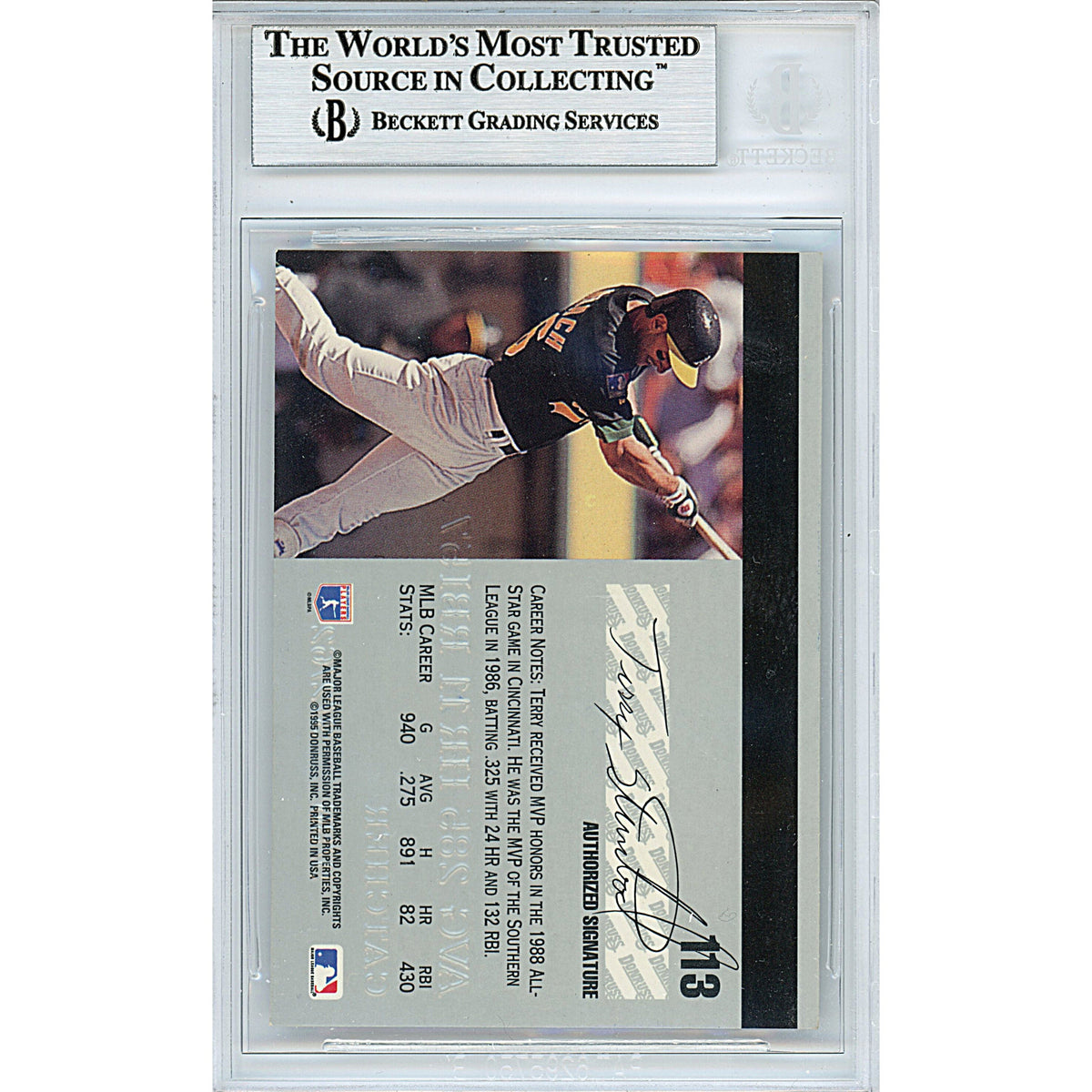 Terry Steinbach Signed Oakland Athletics Auto Trading Card Beckett BAS