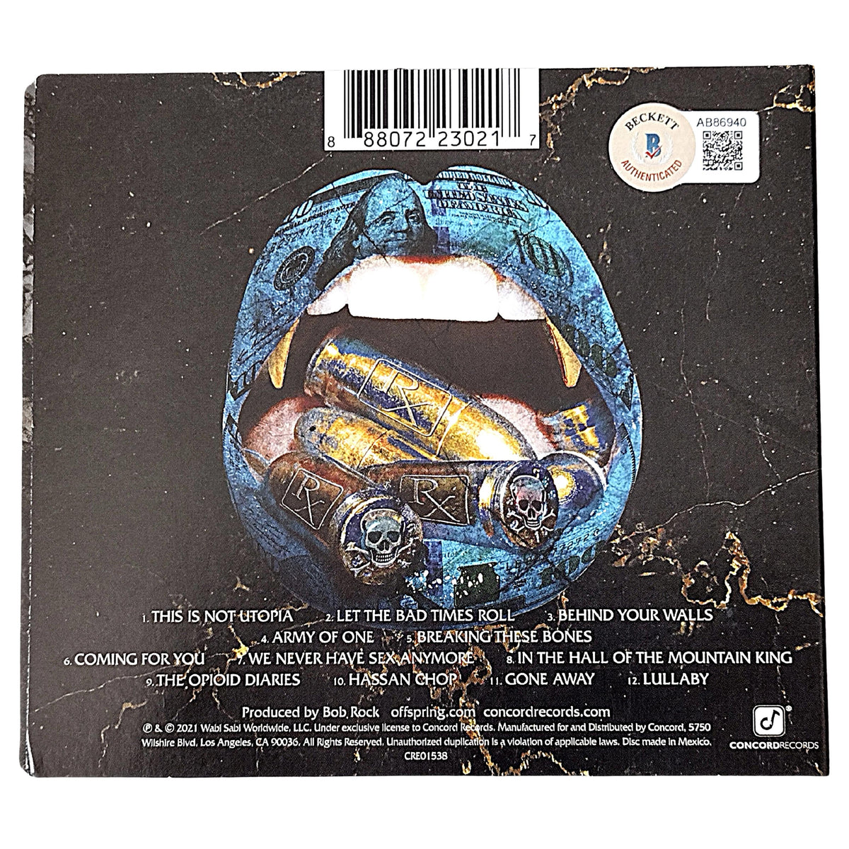 The Offspring Signed Let Auto Photo Beckett BAS