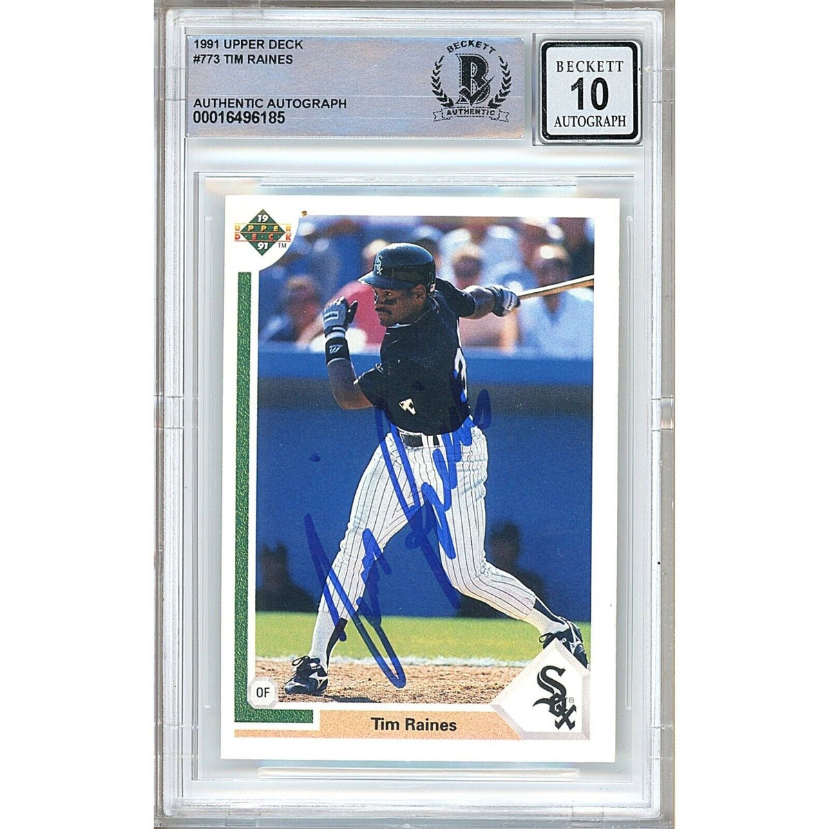 Tim Raines Chicago White Sox Autographed Trading Card Beckett BGS