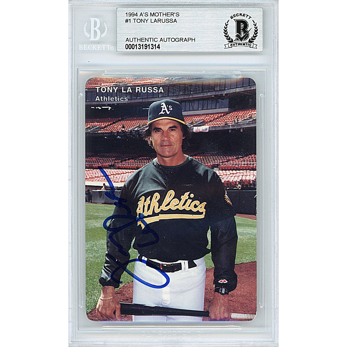 Tony Signed Oakland Athletics Autographed Trading Card Beckett BGS