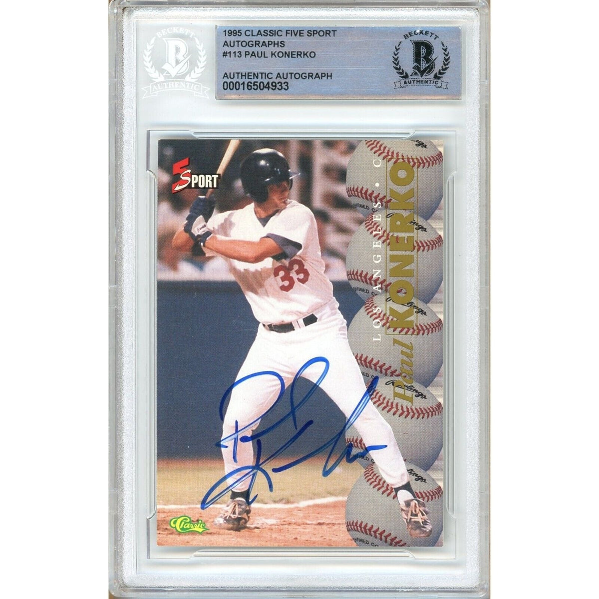 Paul Konerko Chicago White Sox Autographed Trading Card Beckett BAS