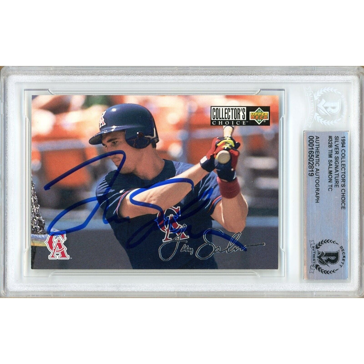 Tim Salmon Autographed Trading Card Beckett BAS