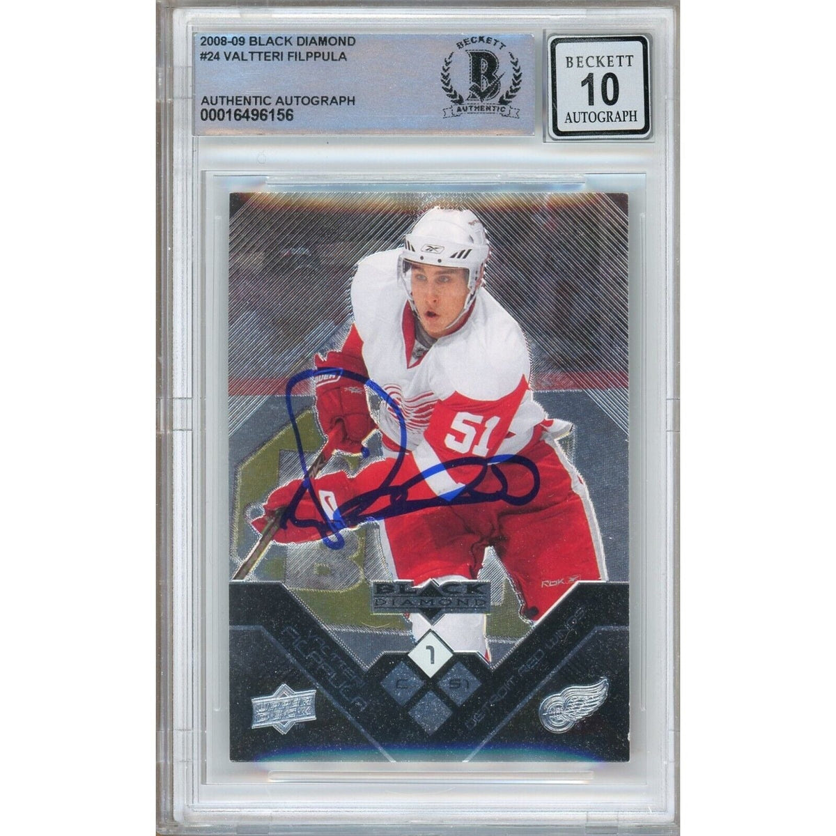 Valtteri Filppula Detroit Red Wings Autographed Trading Card Beckett BGS