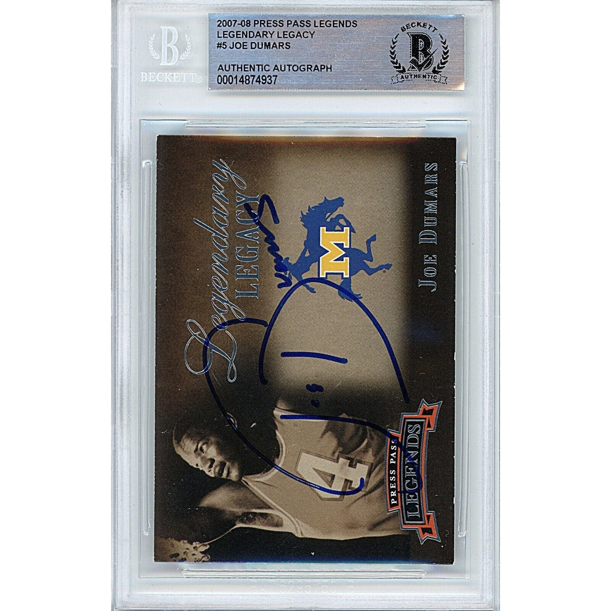 Joe Dumars Detroit Pistons Autographed Signed Trading Card Beckett BAS