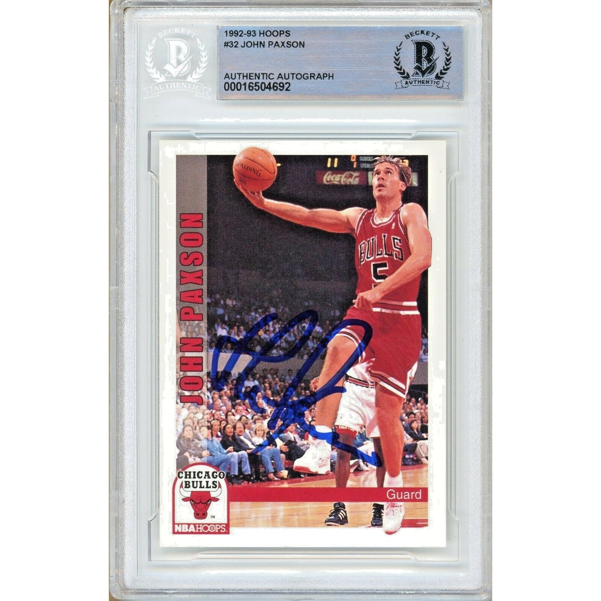 John Paxson Chicago Bulls Autographed Trading Card Beckett BAS