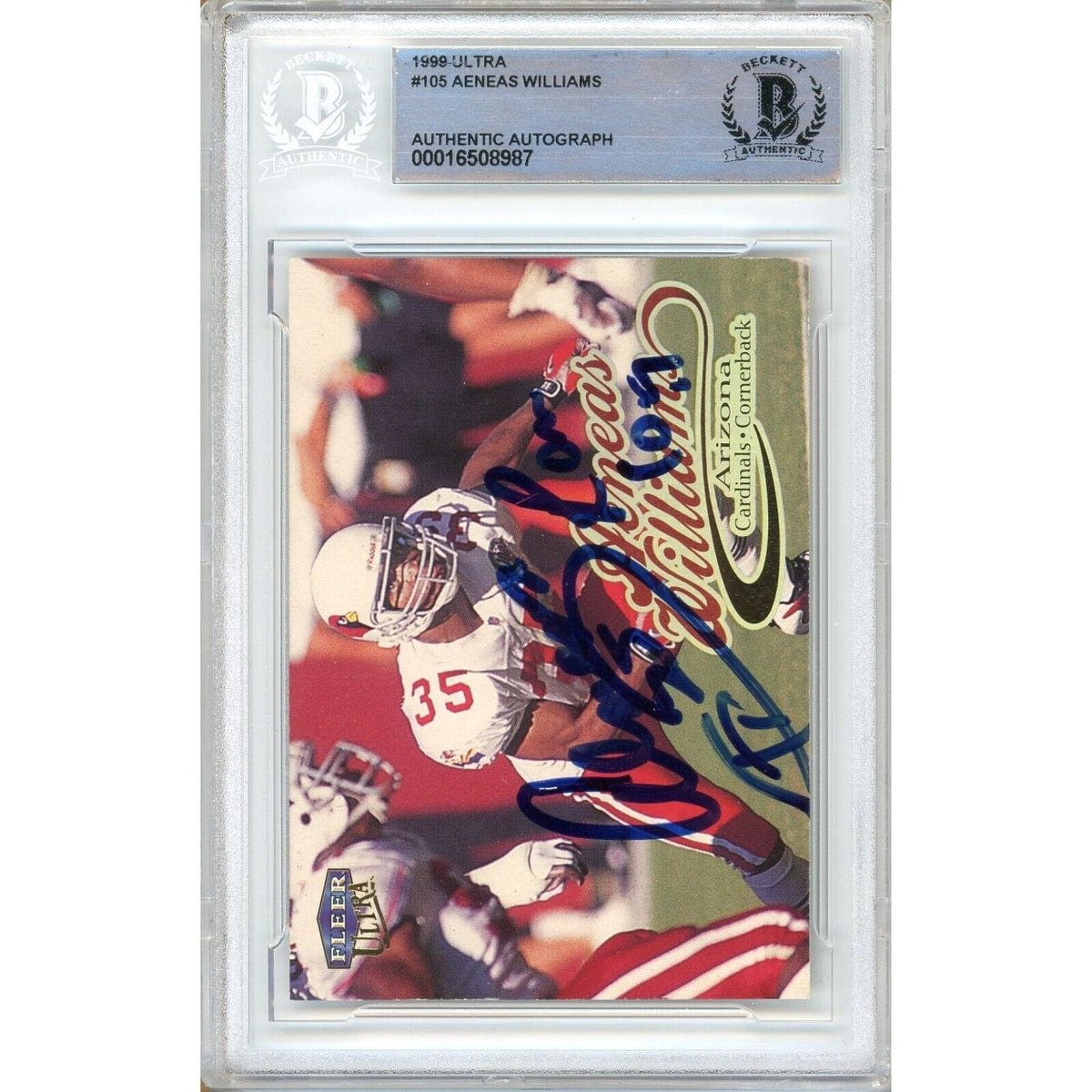 Aeneas Williams Fleer Ultra Signed Trading Card Beckett BAS