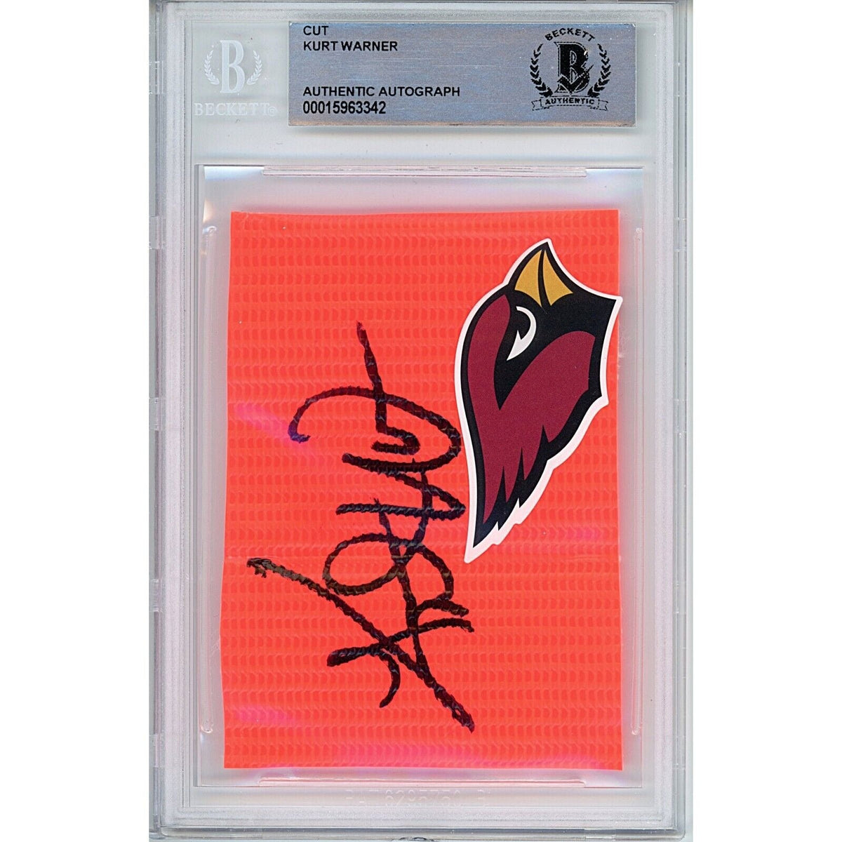 Kurt Warner Arizona Cardinals Autographed Signed Cut Signature Beckett BAS