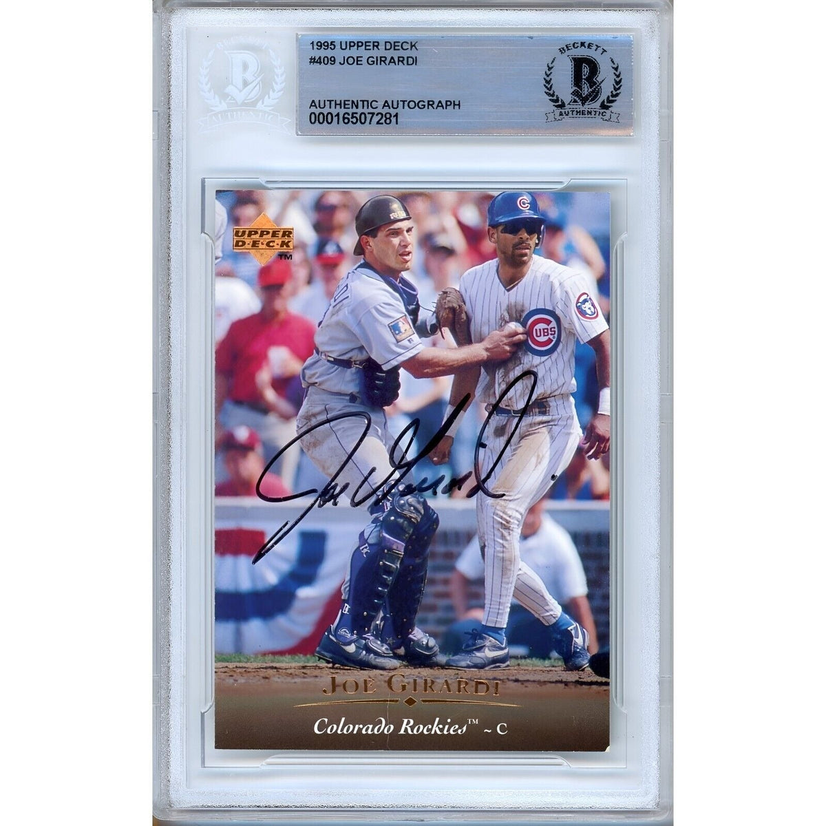 Joe Girardi Upper Deck Autographed Trading Card Beckett BAS