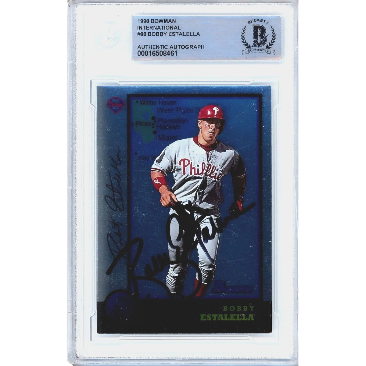 Bobby Estalella Bowman International Autographed Trading Card Beckett BAS