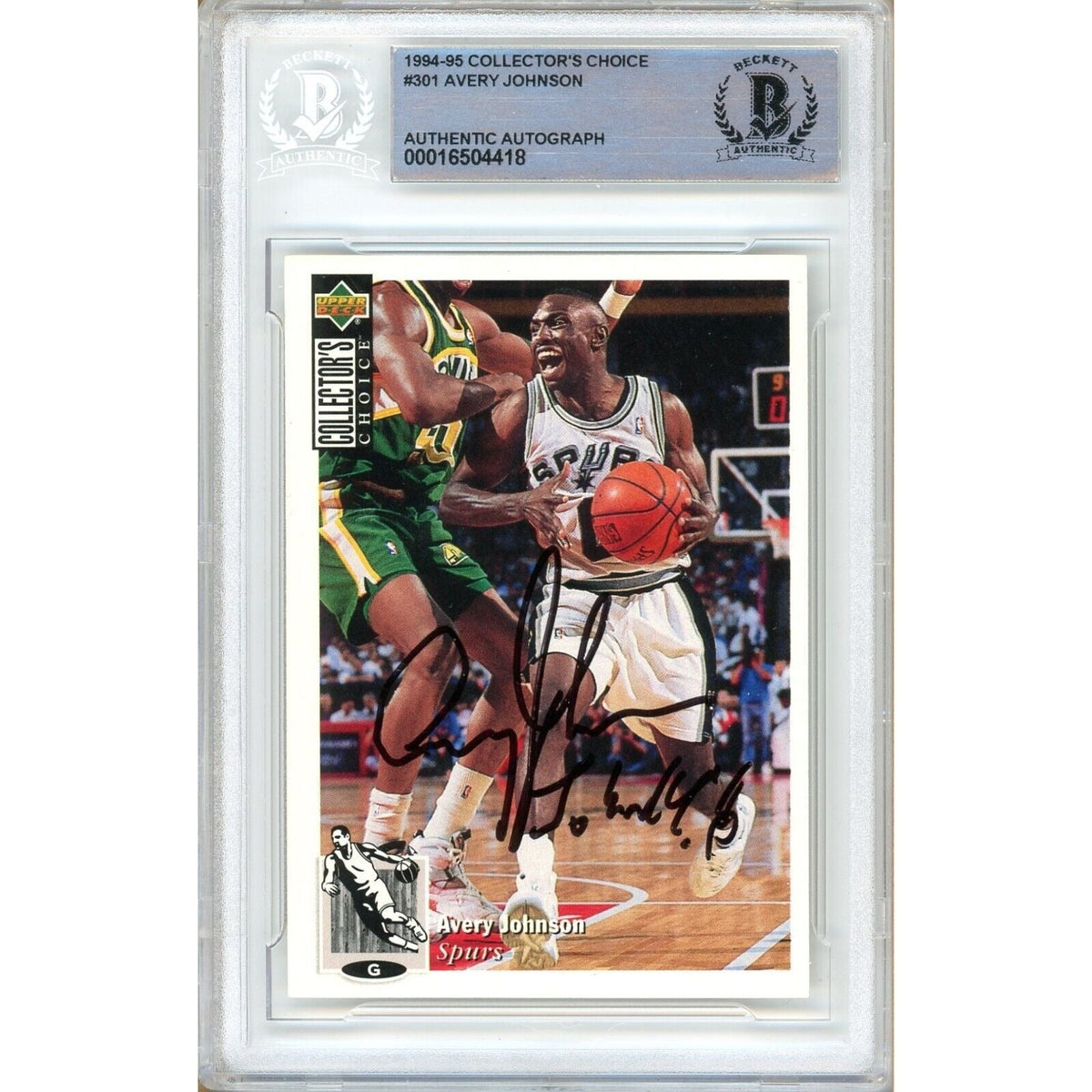 Avery Johnson Collectors Choice Autographed Trading Card Beckett BAS