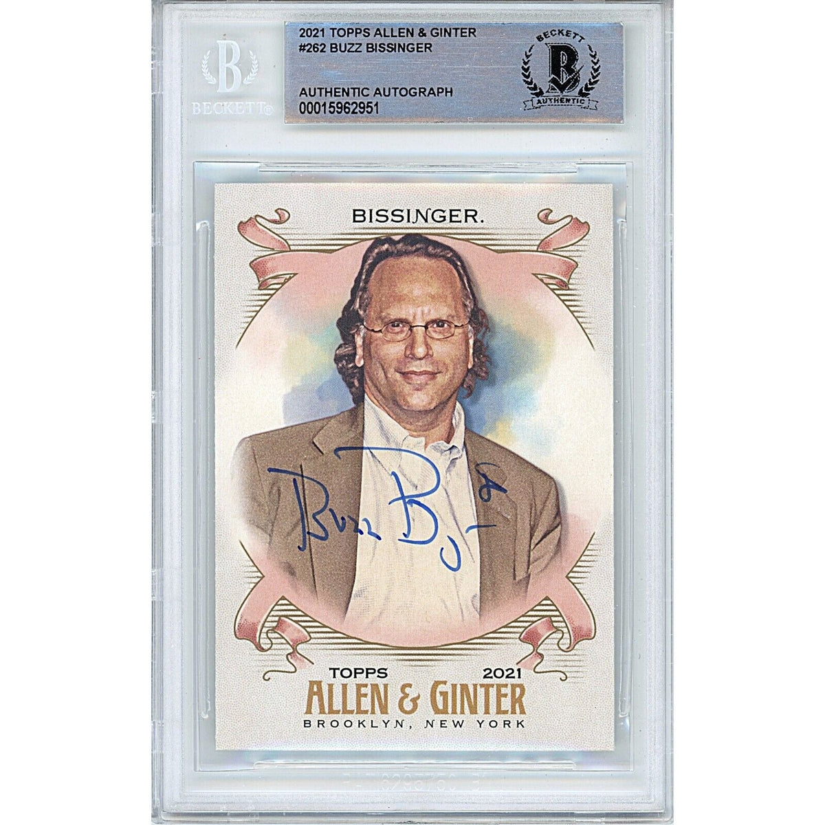 Buzz Bissinger Topps Allen Autographed Trading Card Beckett BAS