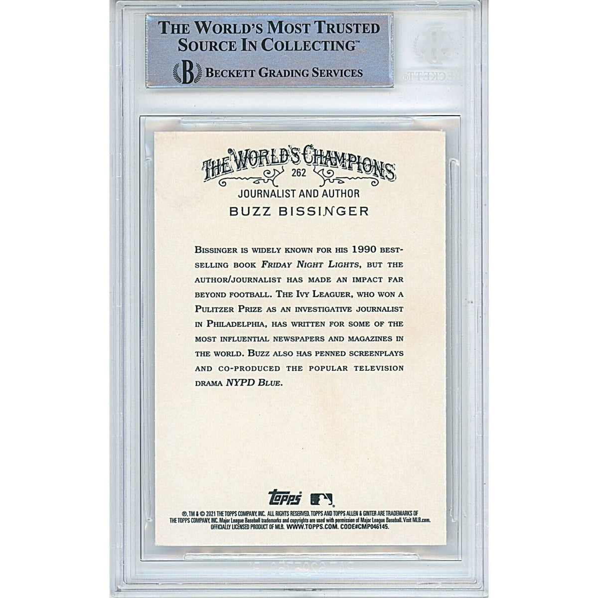 Buzz Bissinger Topps Allen Signed Trading Card Beckett BAS