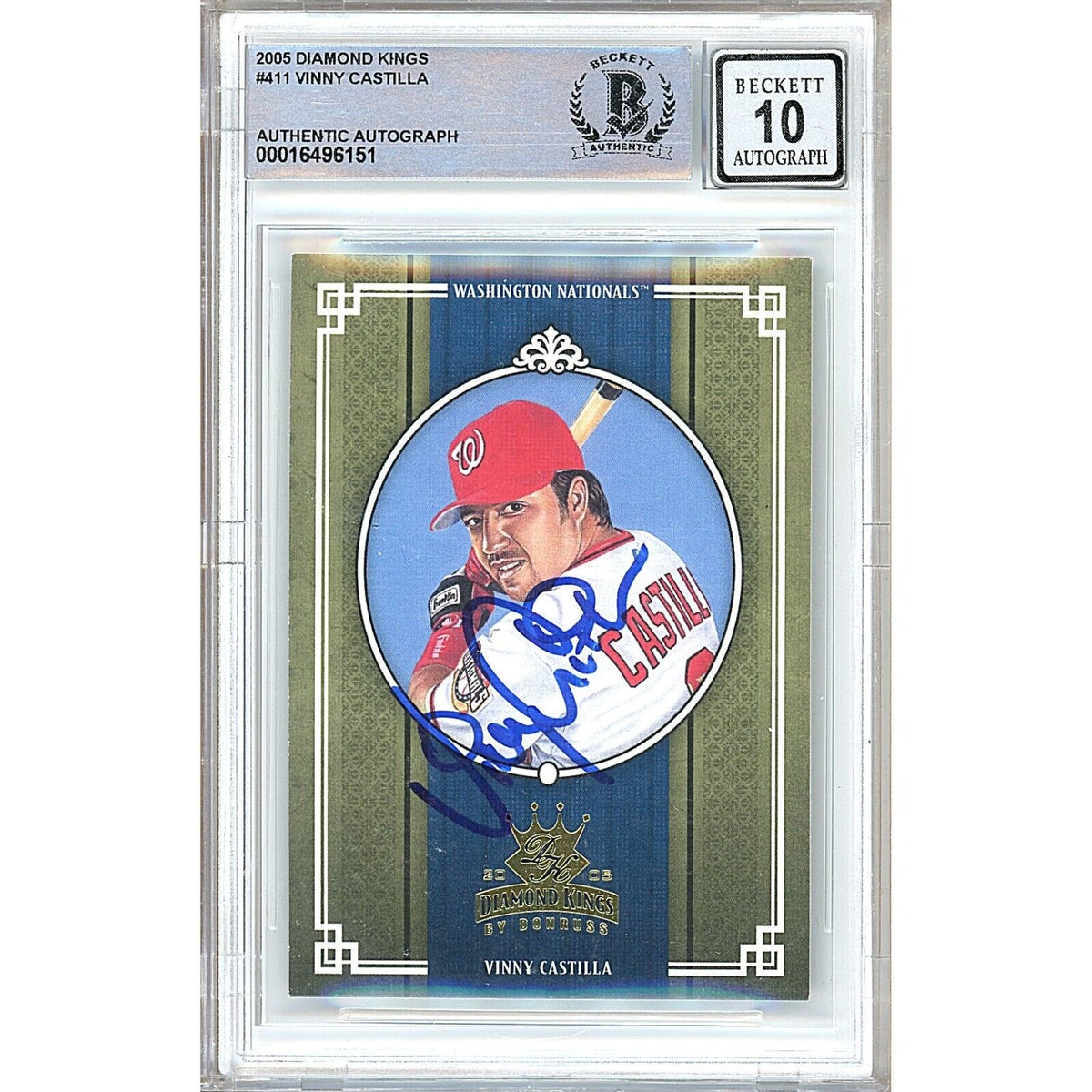 Vinny Castilla Washington Nationals Signed Autographed Trading Card Beckett BGS