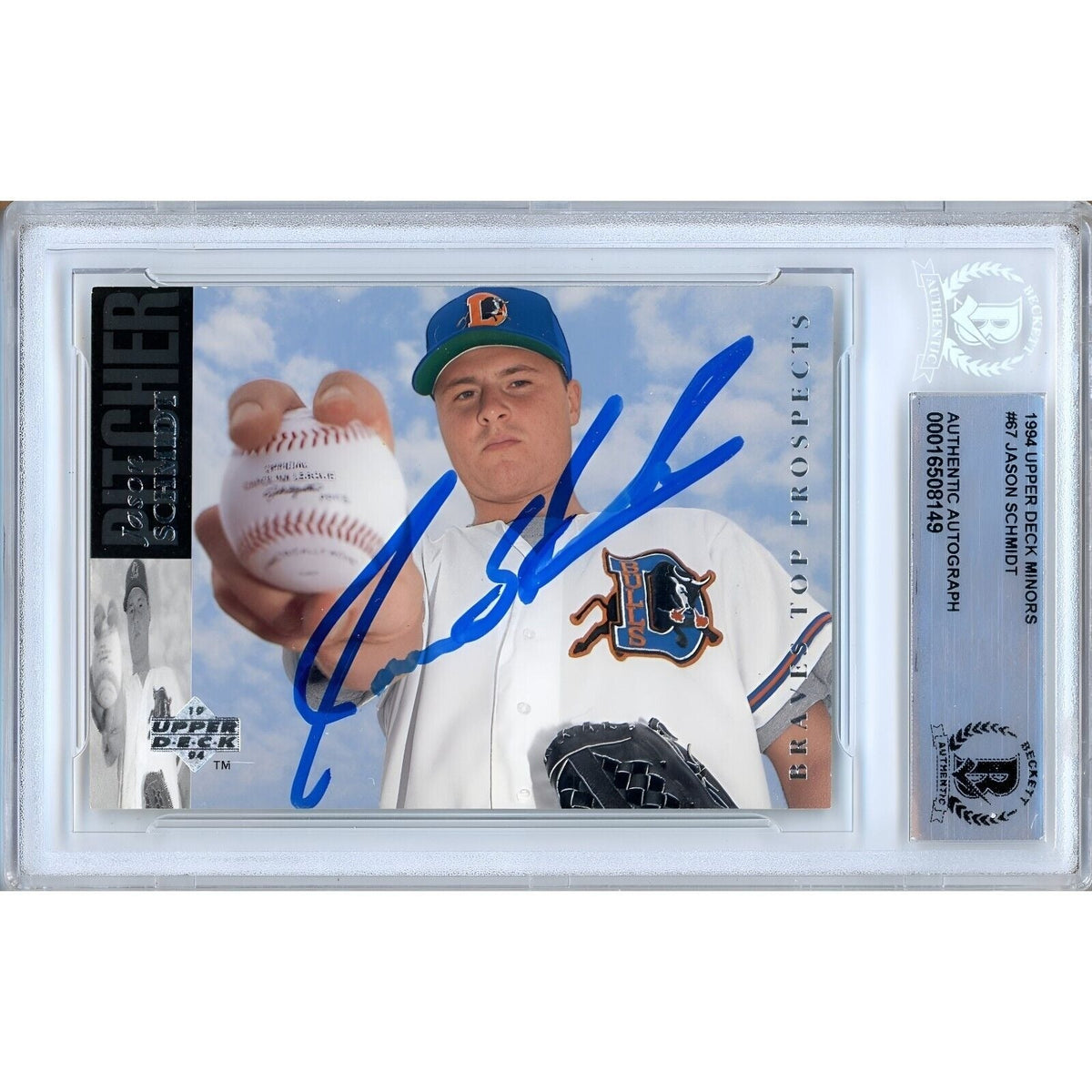 Jason Schmidt Upper Deck Minors Autographed Trading Card Beckett BAS
