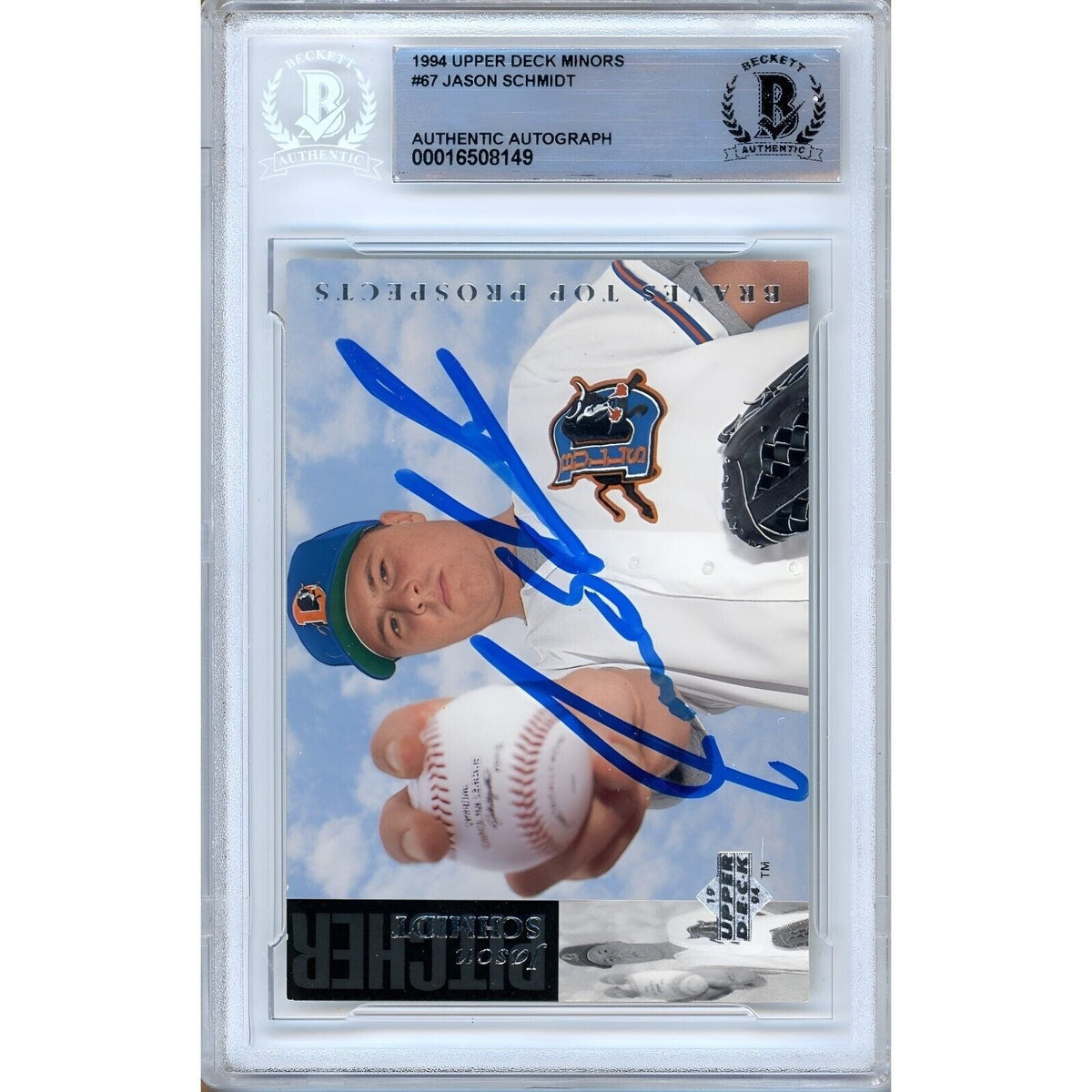 Jason Schmidt Upper Deck Minors Signed Trading Card Beckett BAS