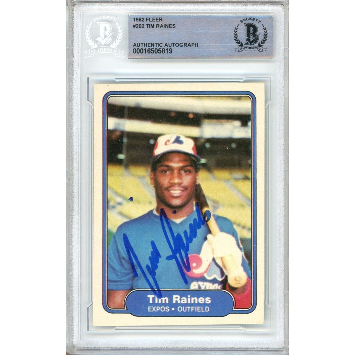 Tim Raines Montreal Expos Signed Autographed Trading Card Beckett BGS