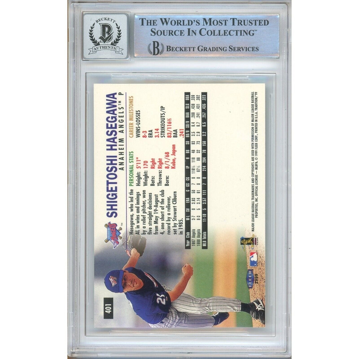 Shigetoshi Hasegawa Autograph Trading Card Beckett BGS