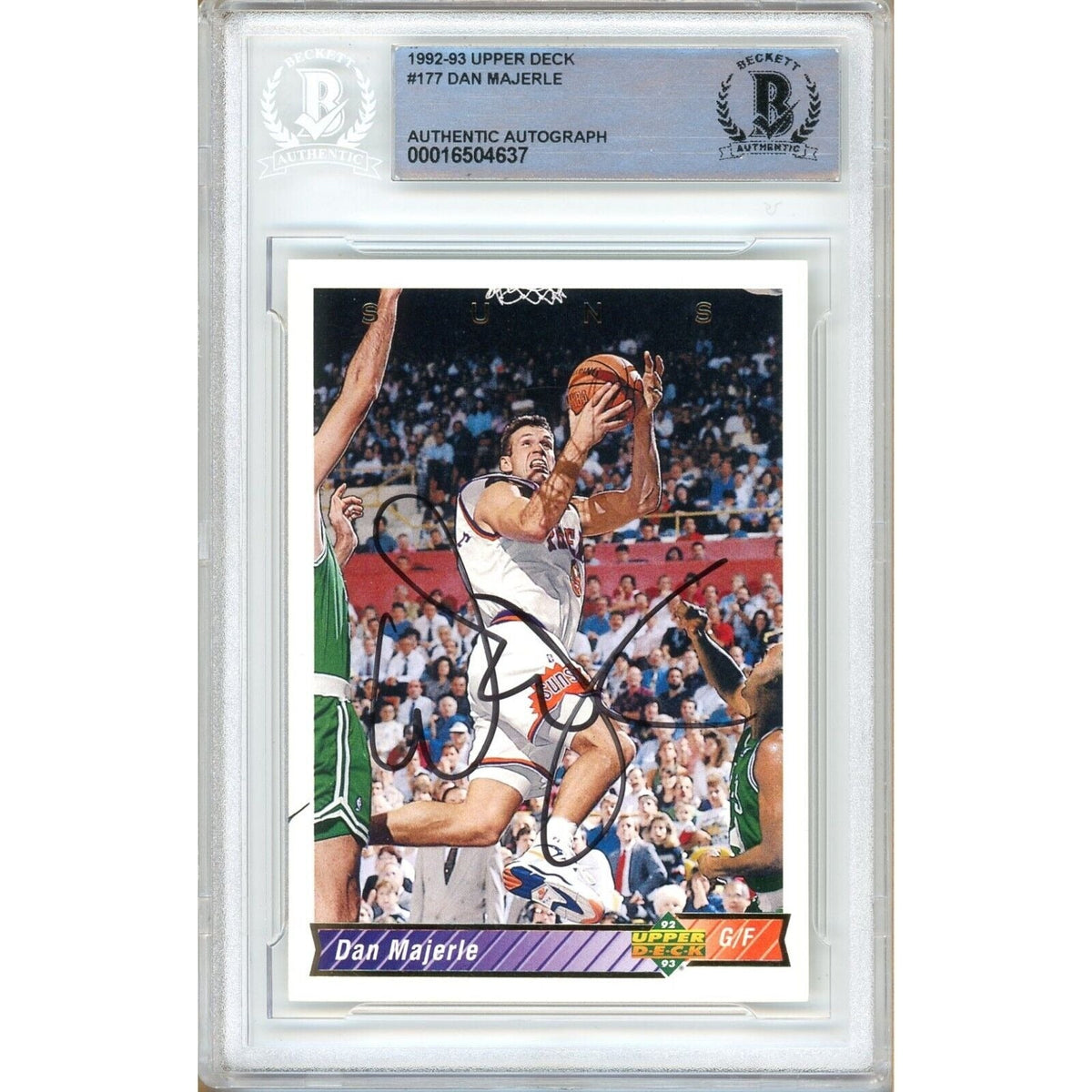 Dan Majerle Upper Deck Autographed Trading Card Beckett BAS