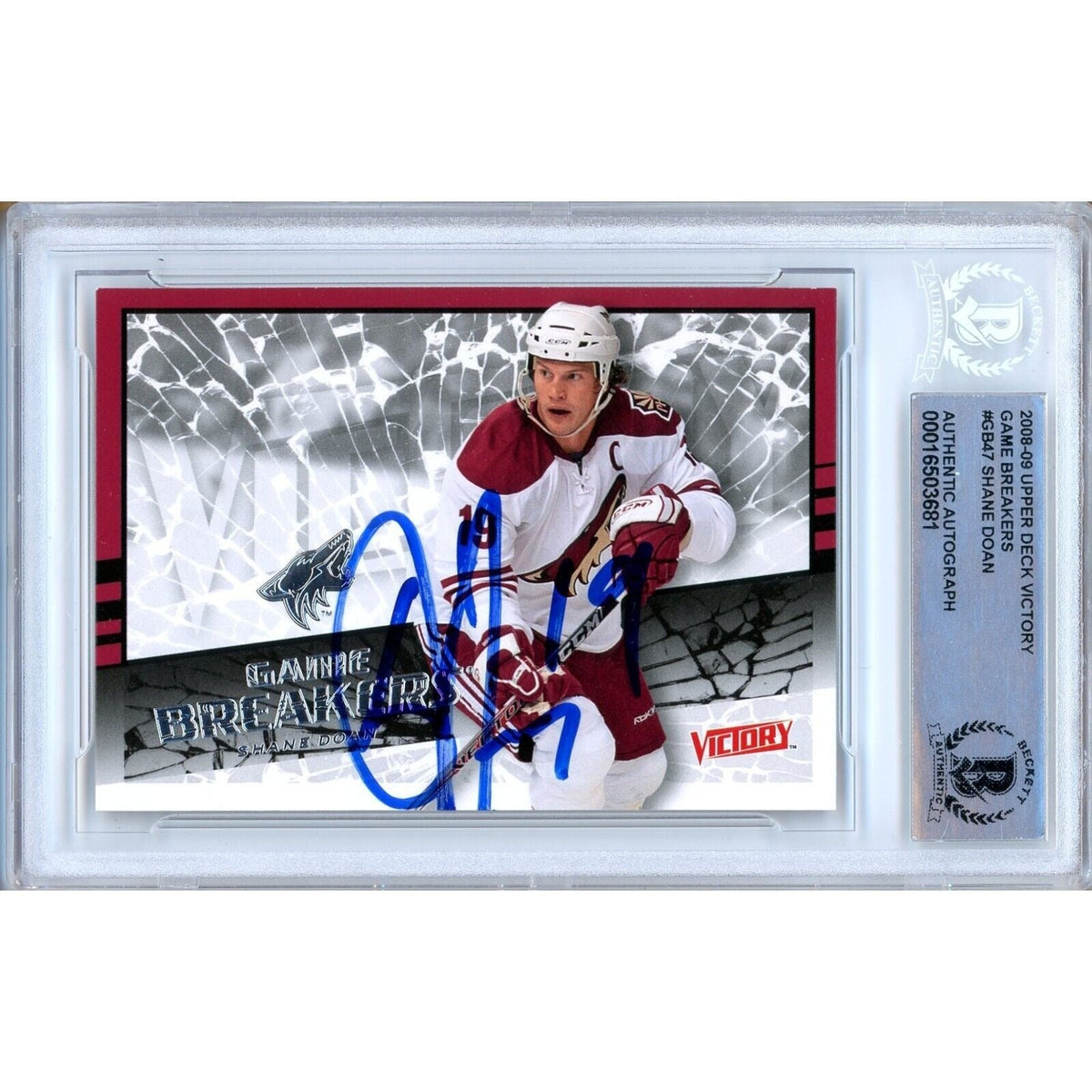 Shane Doan Arizona Coyotes Signed Autographed Trading Card Beckett BAS