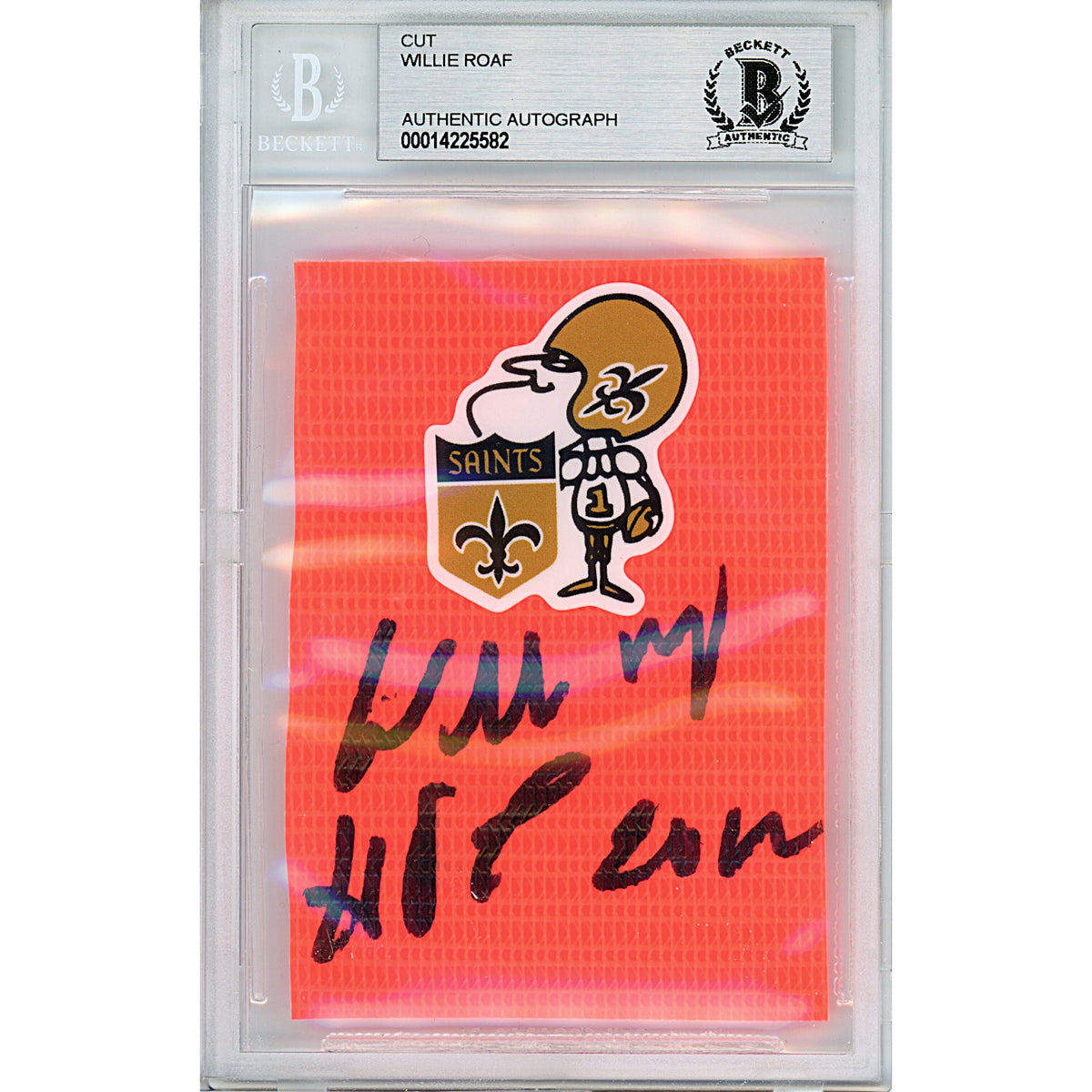 Willie Roaf Autographed New Orleans Cut Signature Beckett BAS