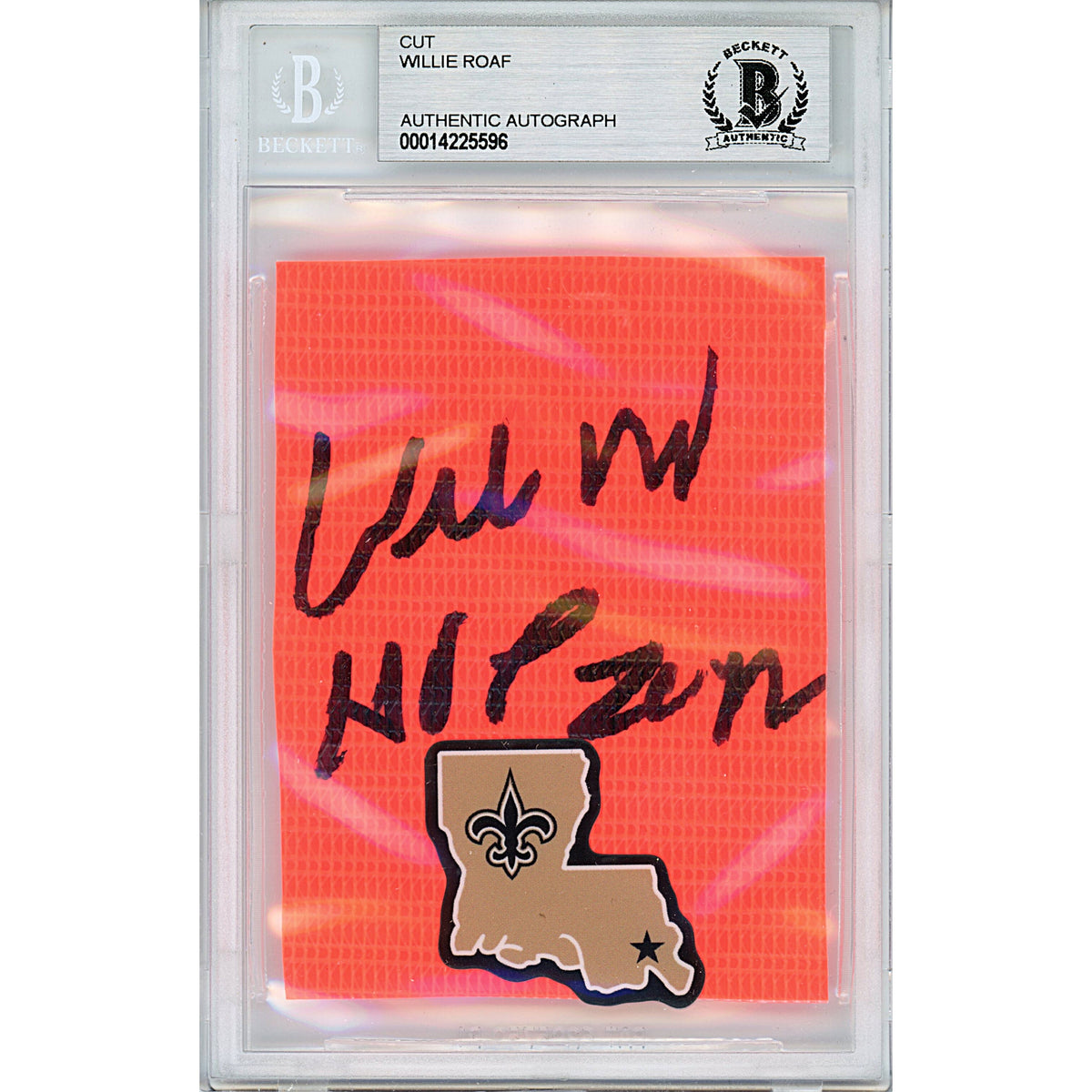 Willie Roaf Autographed New Orleans Cut Signature Beckett BGS