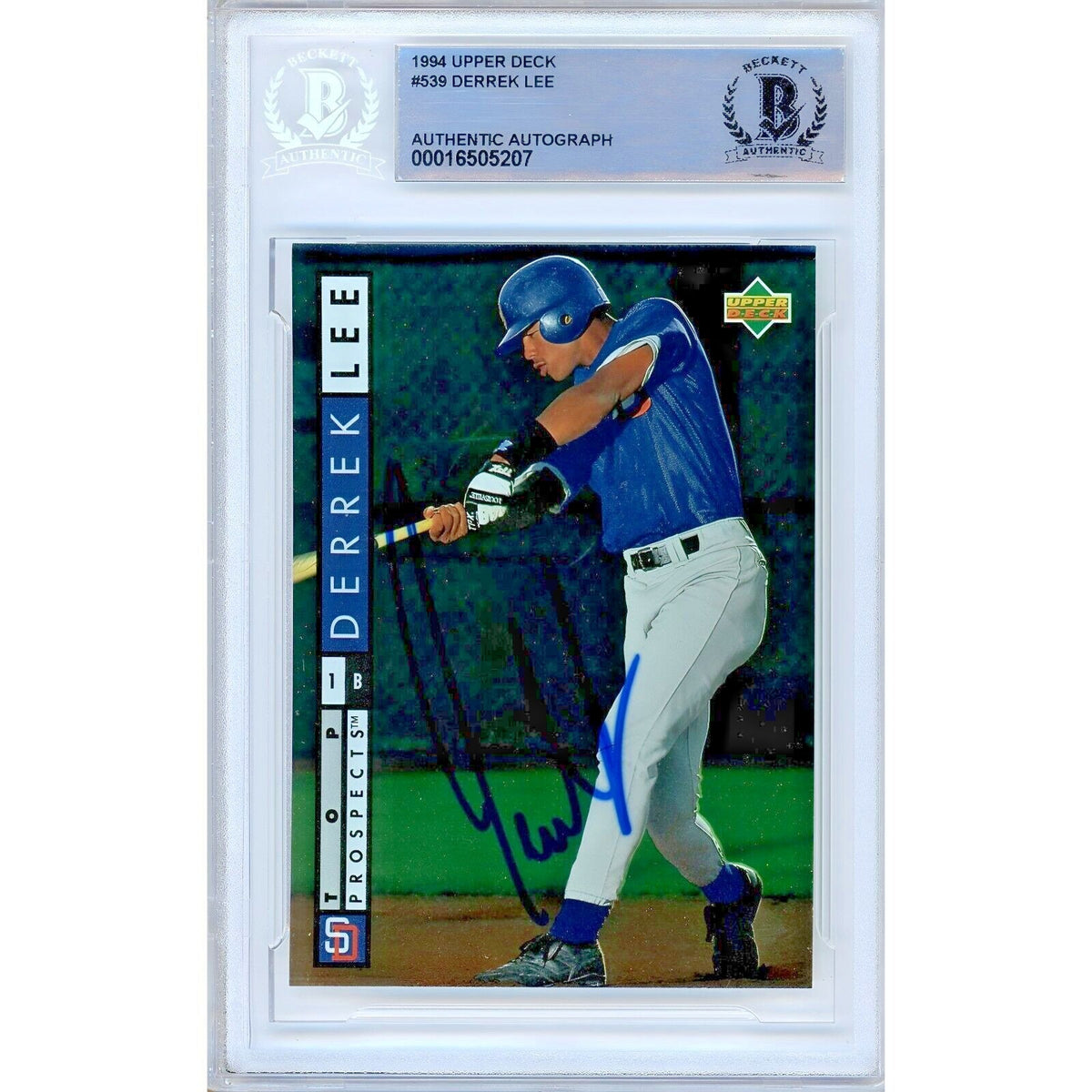 Derrek Lee Upper Deck Autographed Trading Card Beckett BAS