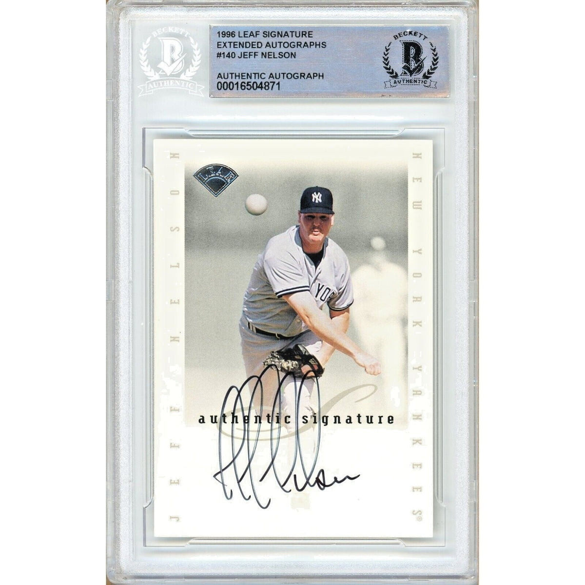 Jeff Nelson Leaf Signature Extended Autographs Autographed Trading Card Beckett BAS