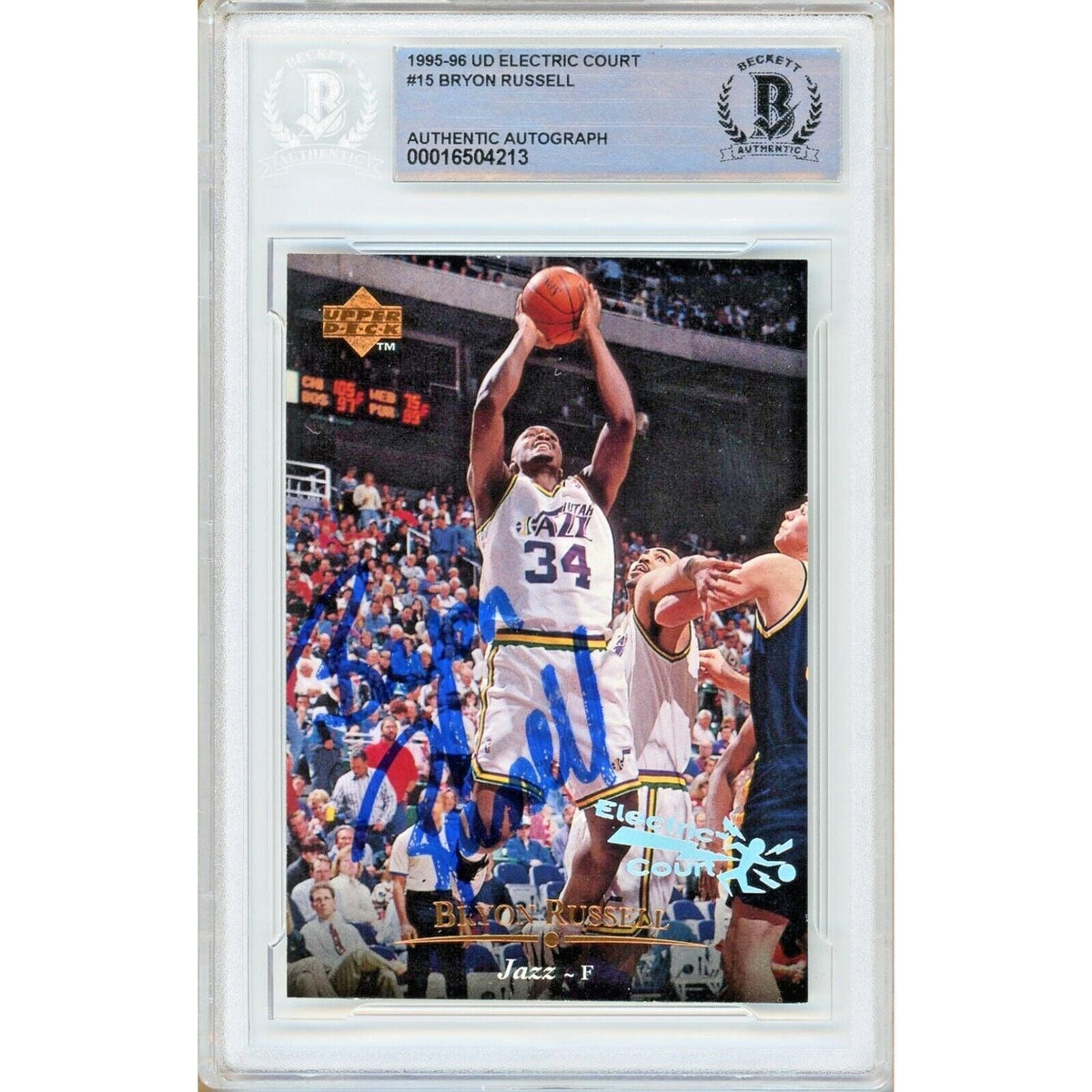 Bryon Russell Upper Deck Autographed Trading Card Beckett BAS