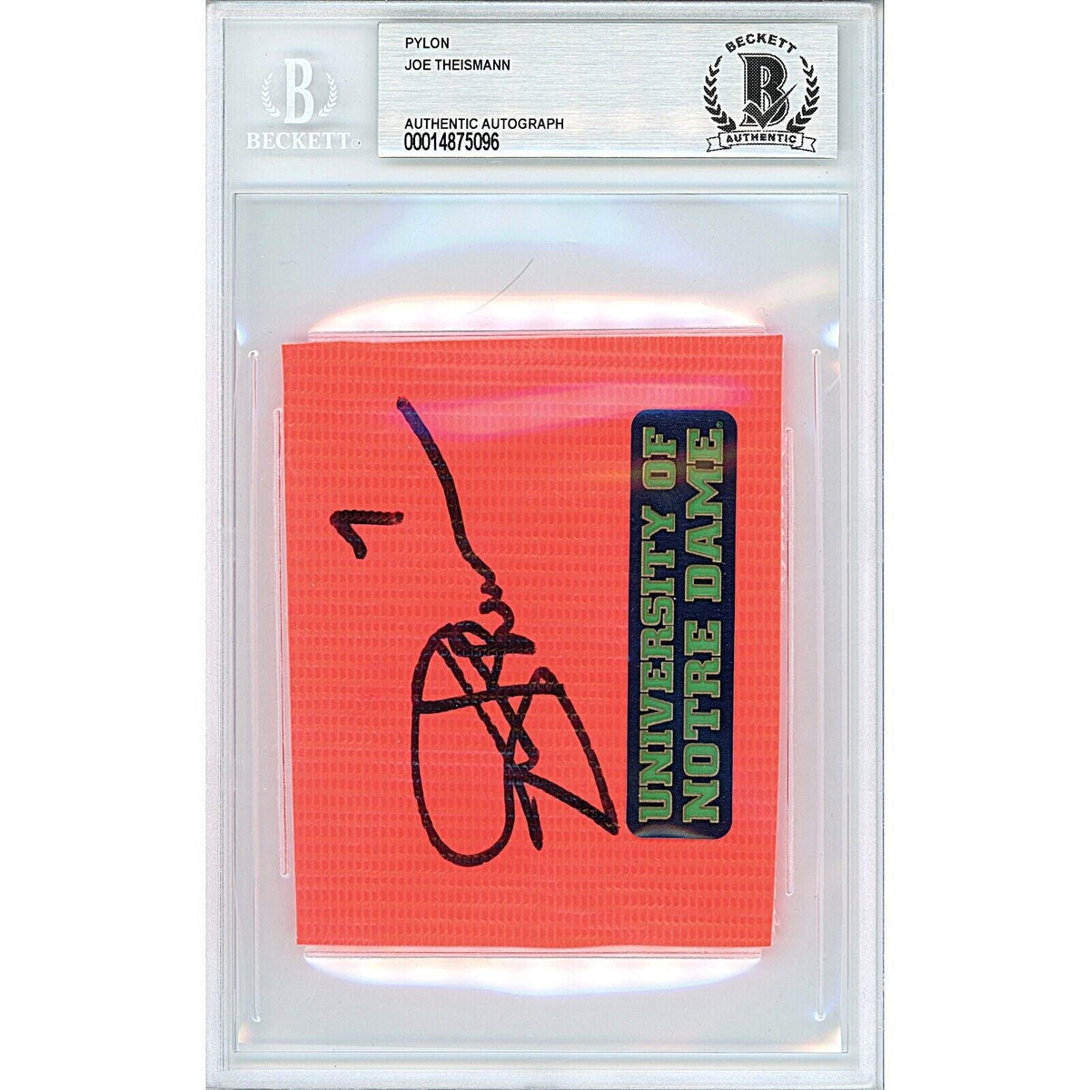 Joe Theismann Notre Dame Fighting Signed Cut Signature Beckett BAS