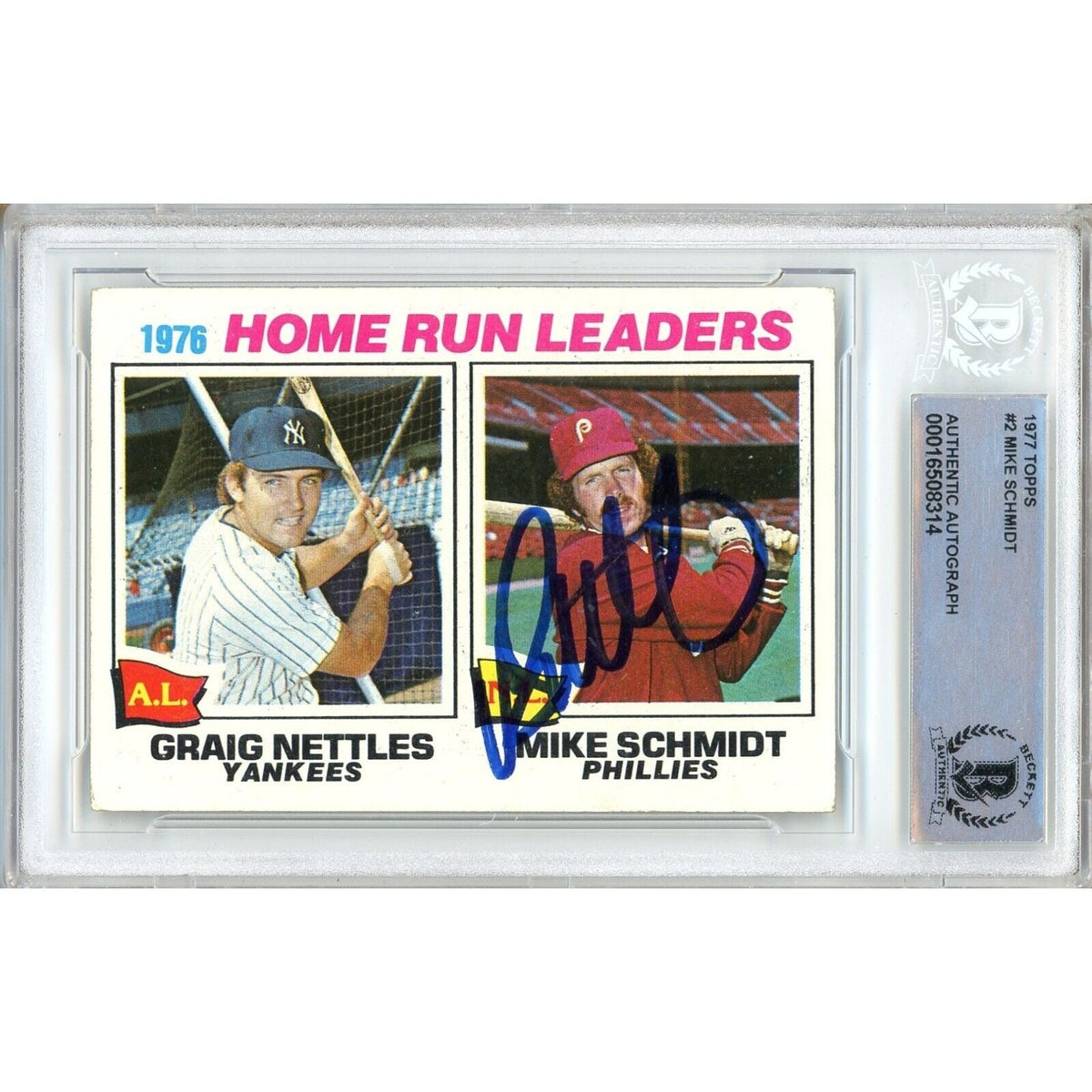 Mike Schmidt Philadelphia Phillies Signed Autographed Trading Card Beckett BAS