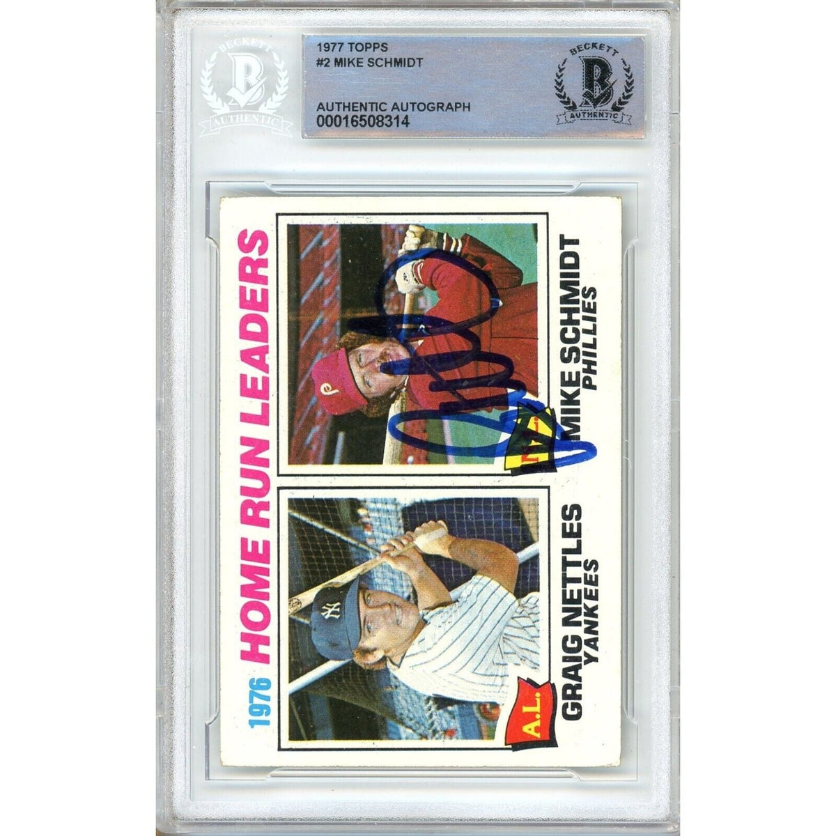 Mike Schmidt Philadelphia Phillies Signed Trading Card Beckett BAS