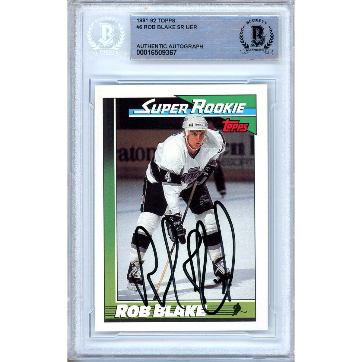 Rob Blake Los Angeles Kings Autographed Trading Card Beckett BAS