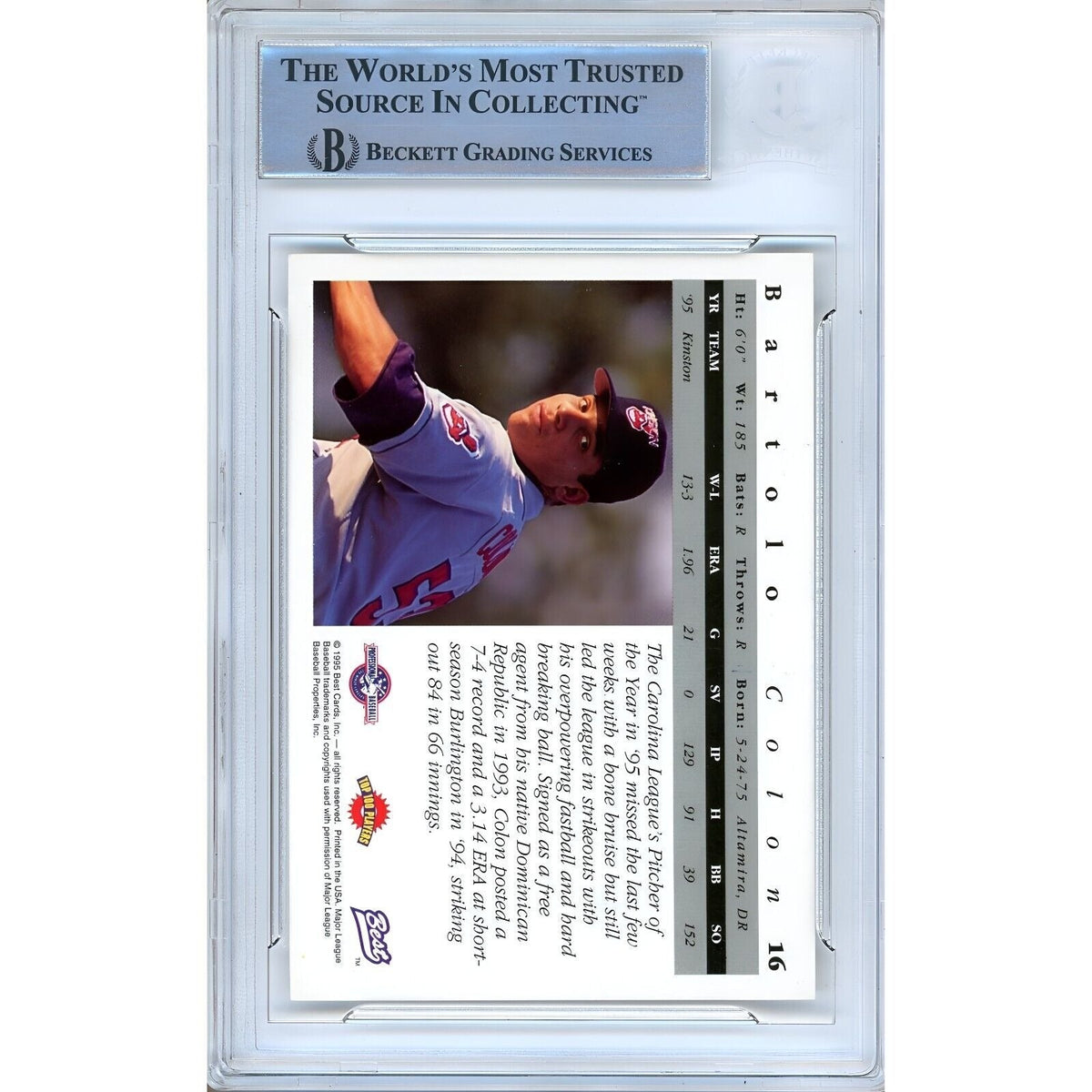 Bartolo Colon Team Best Autograph Trading Card Beckett BAS