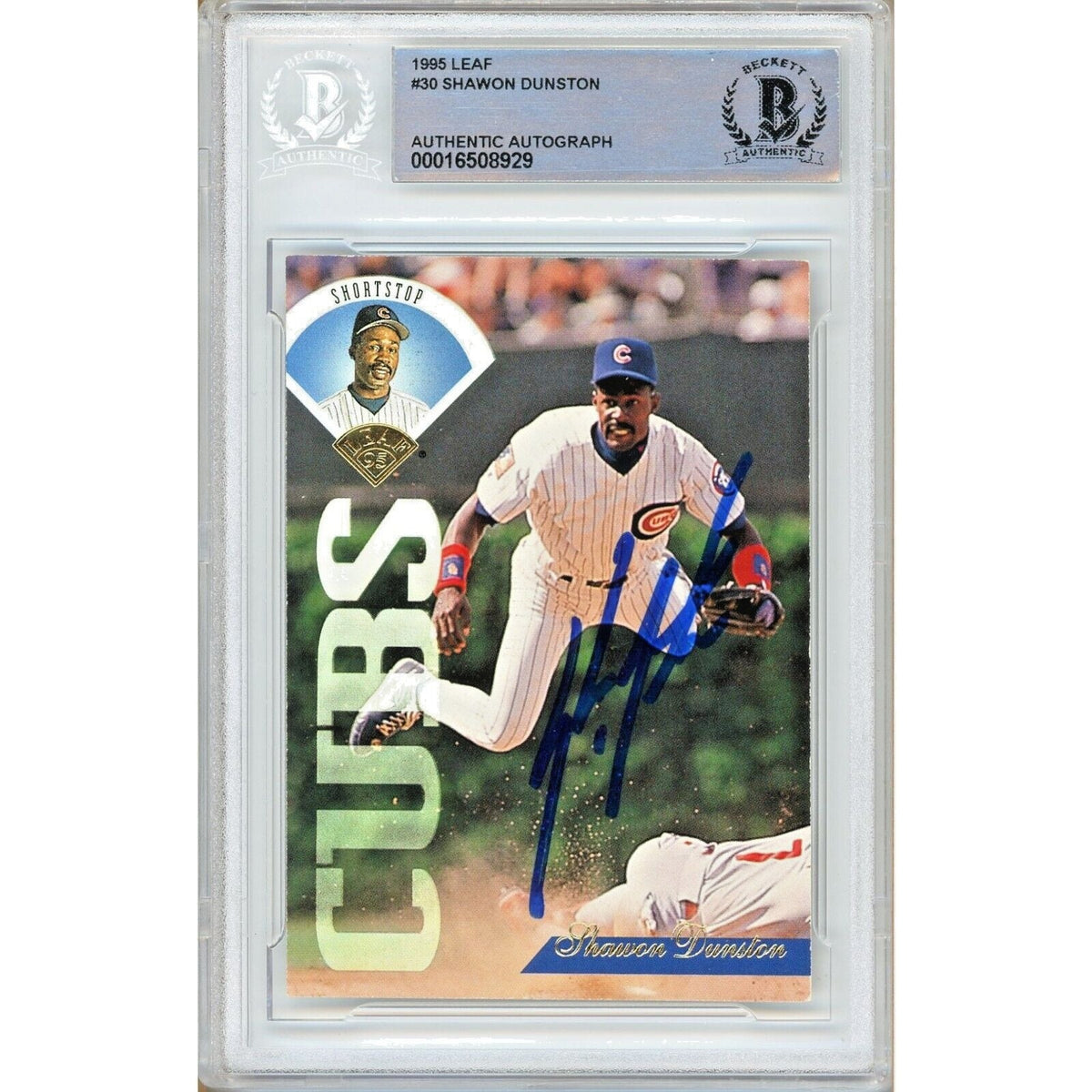 Shawon Dunston Chicago Cubs Signed Autographed Trading Card Beckett BAS