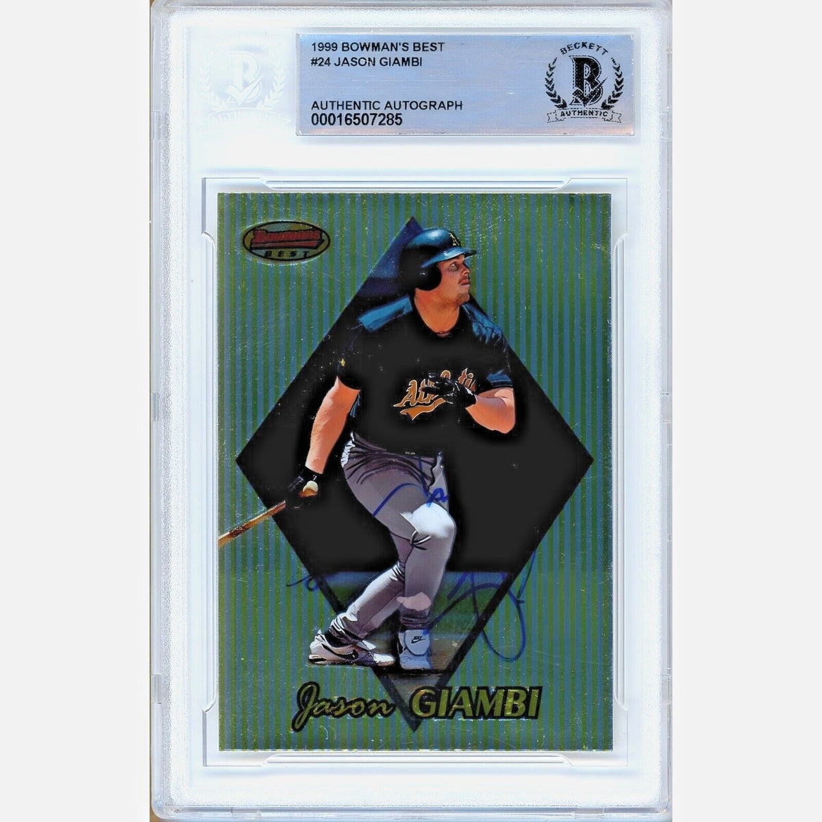 Jason Giambi Bowmans Best Autographed Trading Card Beckett BAS