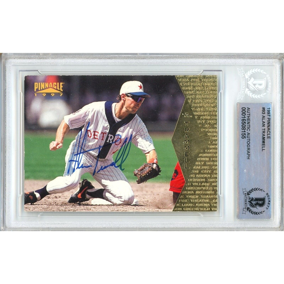 Alan Trammell Detroit Tigers Autographed Trading Card Beckett BAS