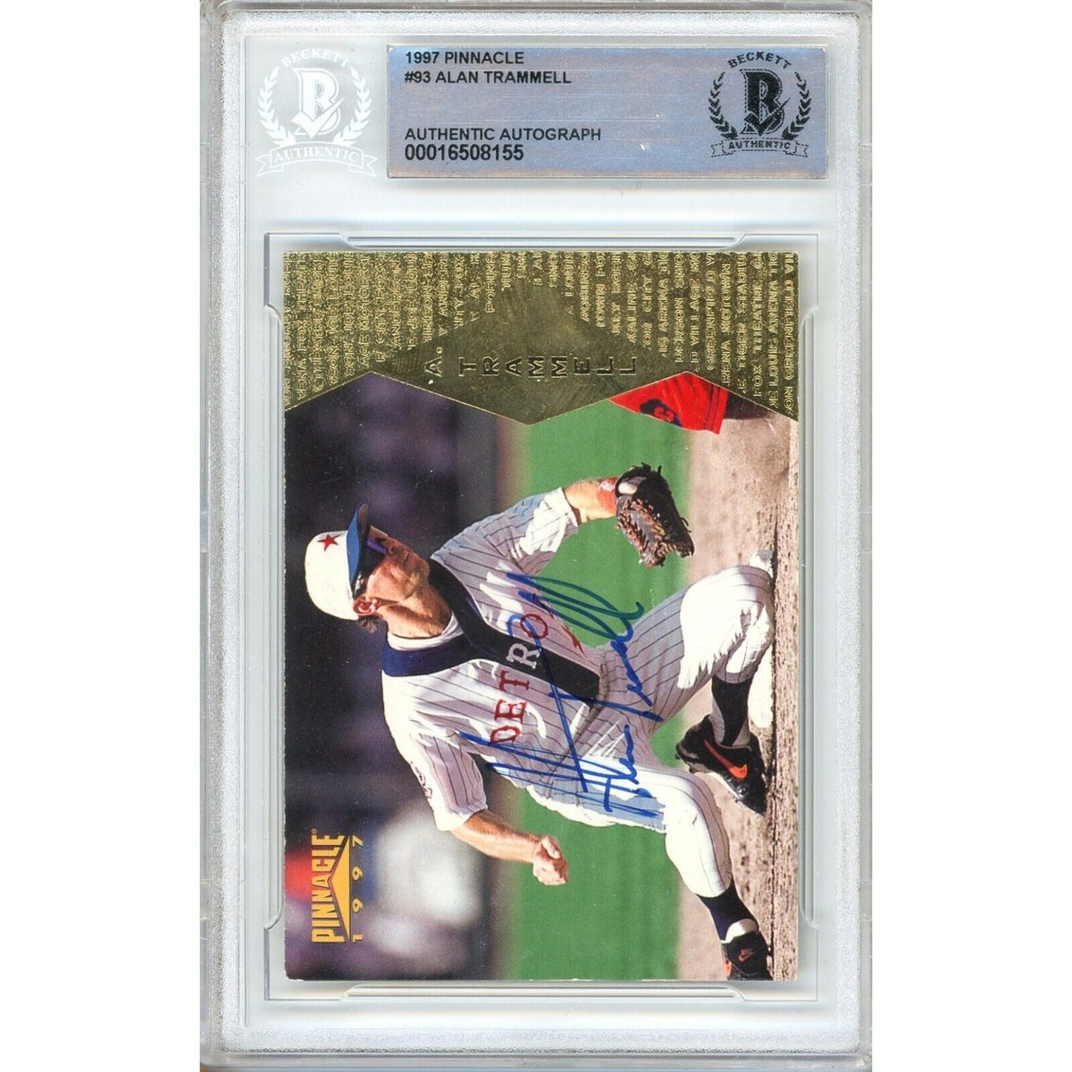 Alan Trammell Detroit Tigers Autographed Signed Trading Card Beckett BAS