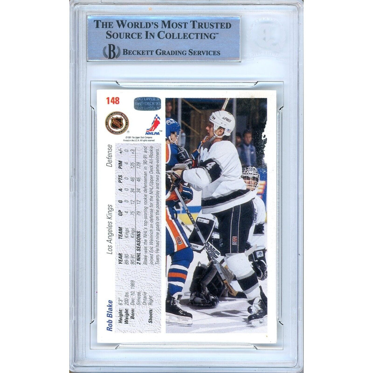 Rob Blake Signed Trading Card Beckett BAS