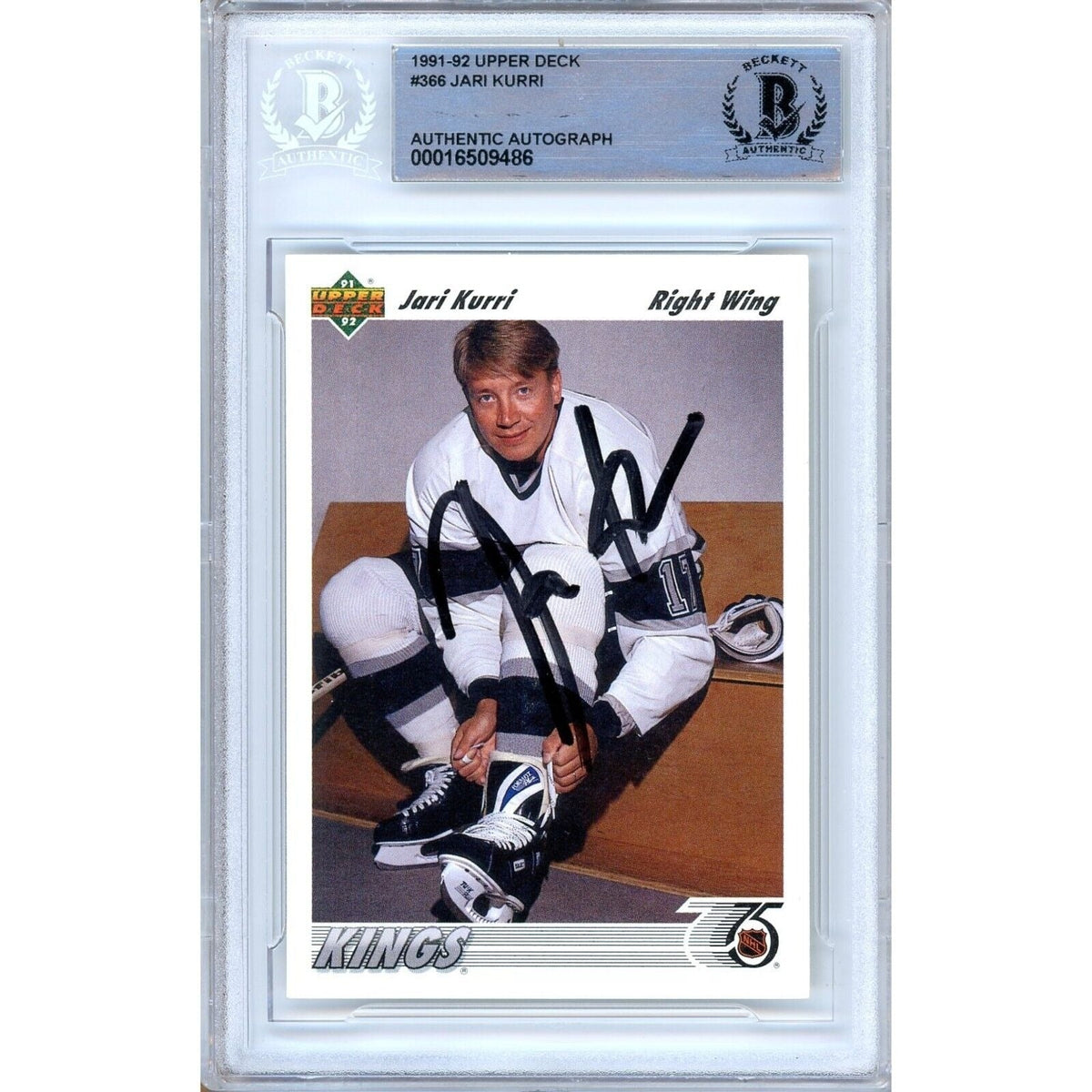 Jari Kurri Upper Deck Autographed Trading Card Beckett BAS