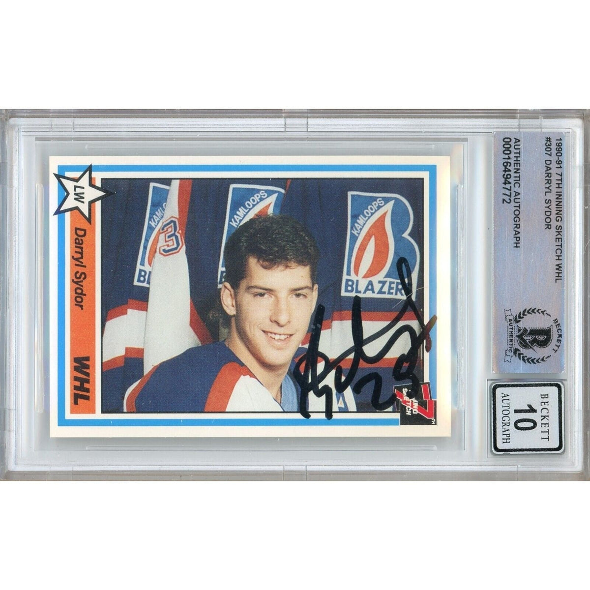 Darryl Sydor Inning Sketch Autographed Trading Card Beckett BGS
