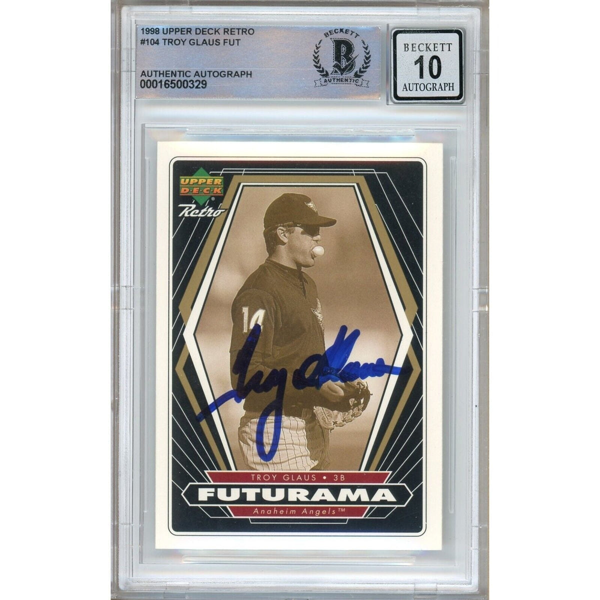 Troy Glaus Autographed Trading Card Beckett BGS