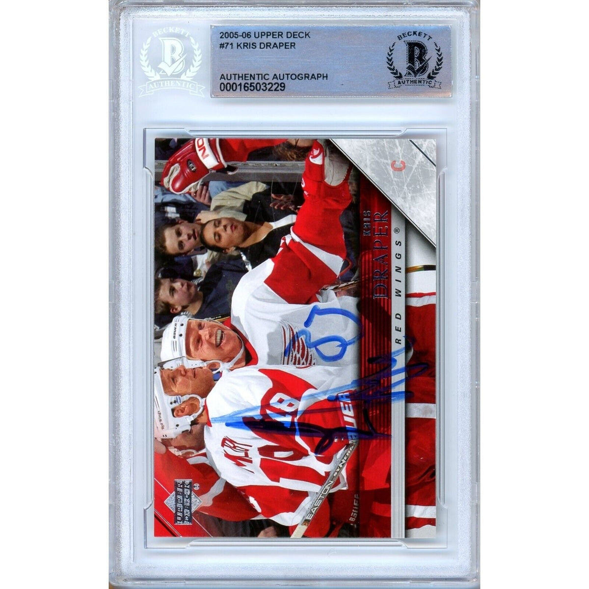 Kris Draper Upper Deck Signed Trading Card Beckett BAS